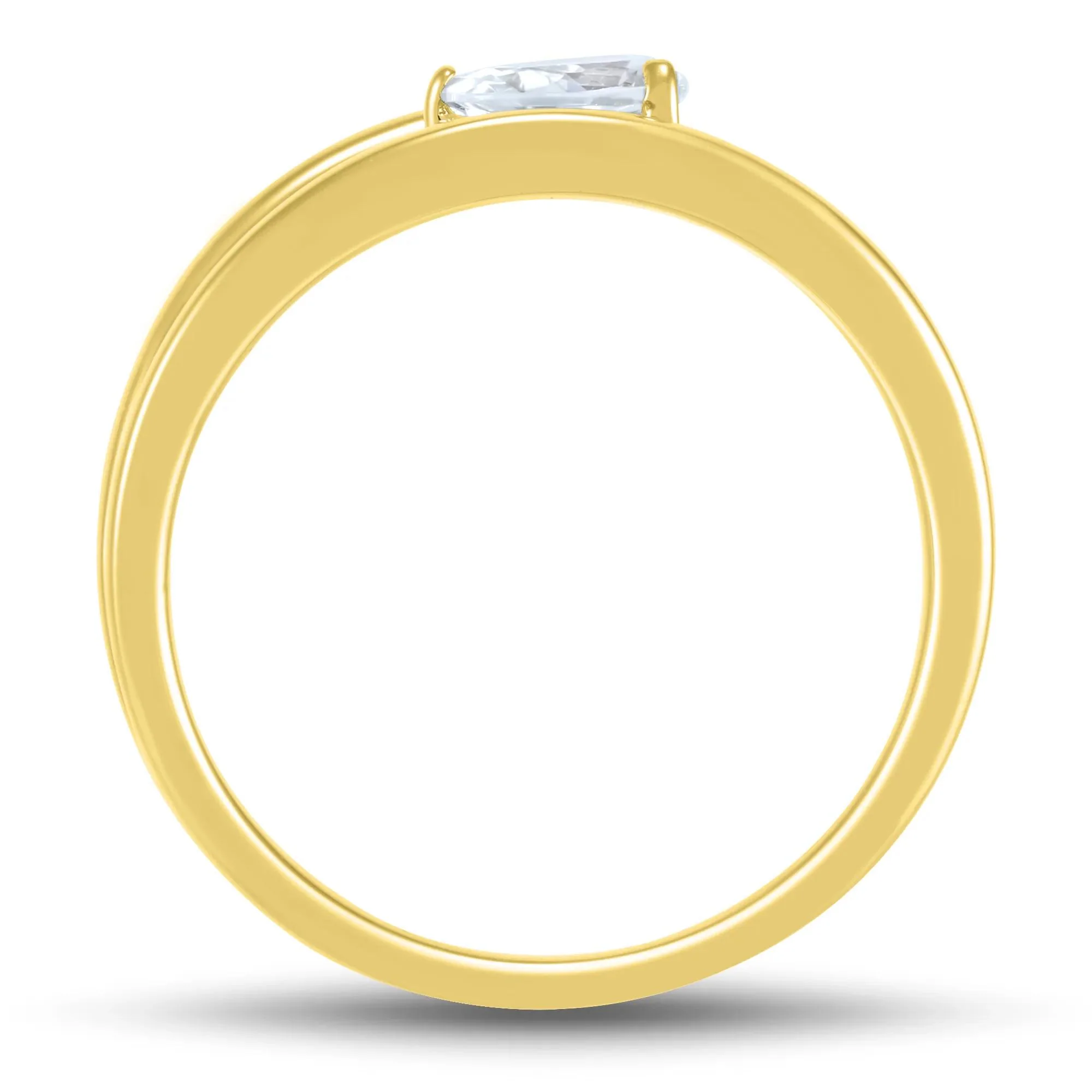 1/3 CT. Tw. Lab Grown Diamond Solitiare Ring 10K Yellow Gold Size 7 1mm - Image 2