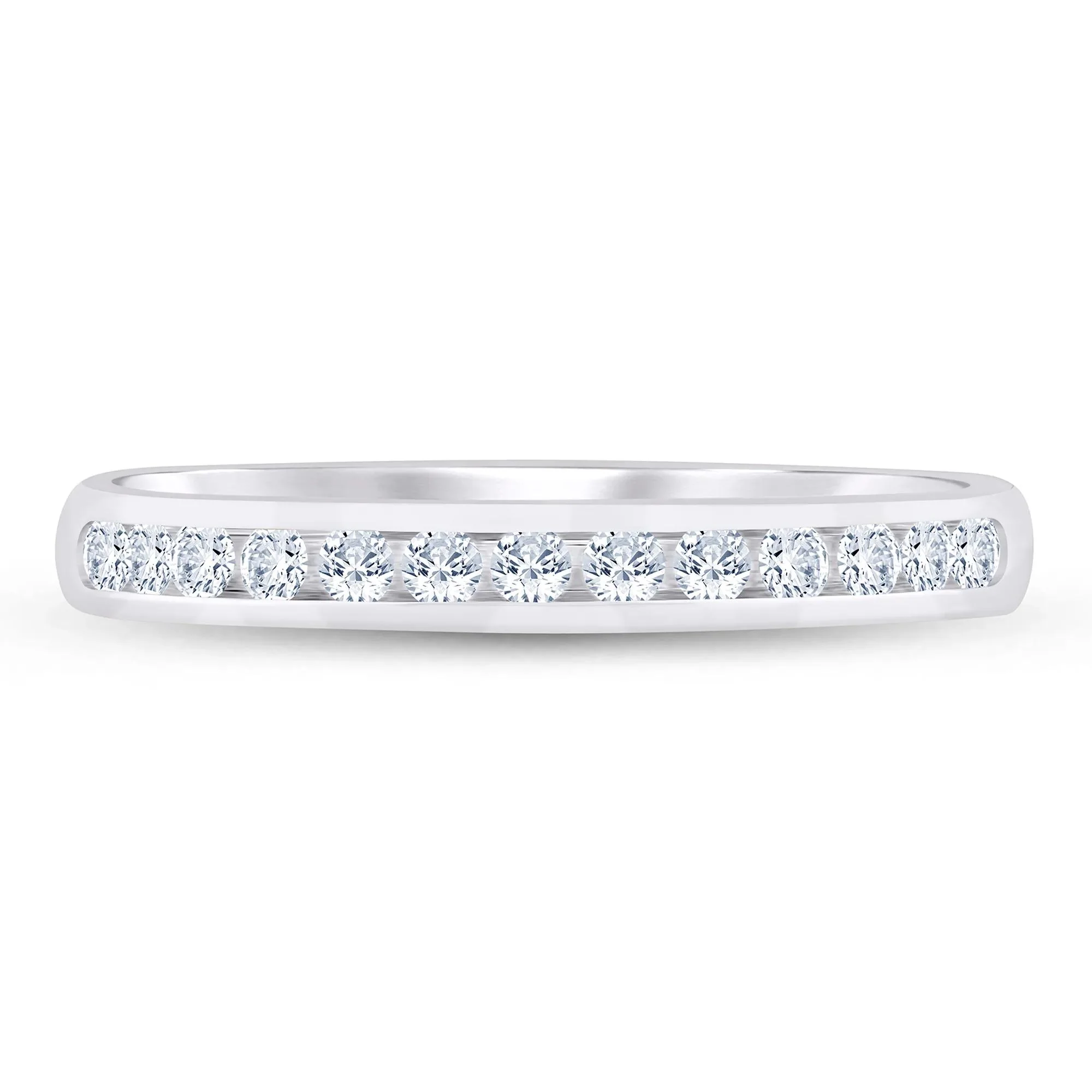 1/4 CT. Tw. Lab Grown Diamond Channel-Set Band Ring Platinum White Size 6 2.5mm