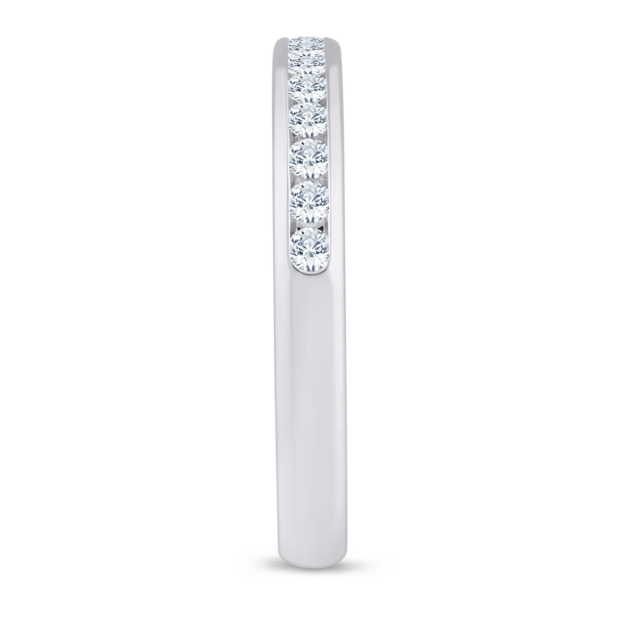 1/4 CT. Tw. Lab Grown Diamond Channel-Set Band Ring Platinum White Size 6 2.5mm - Image 3
