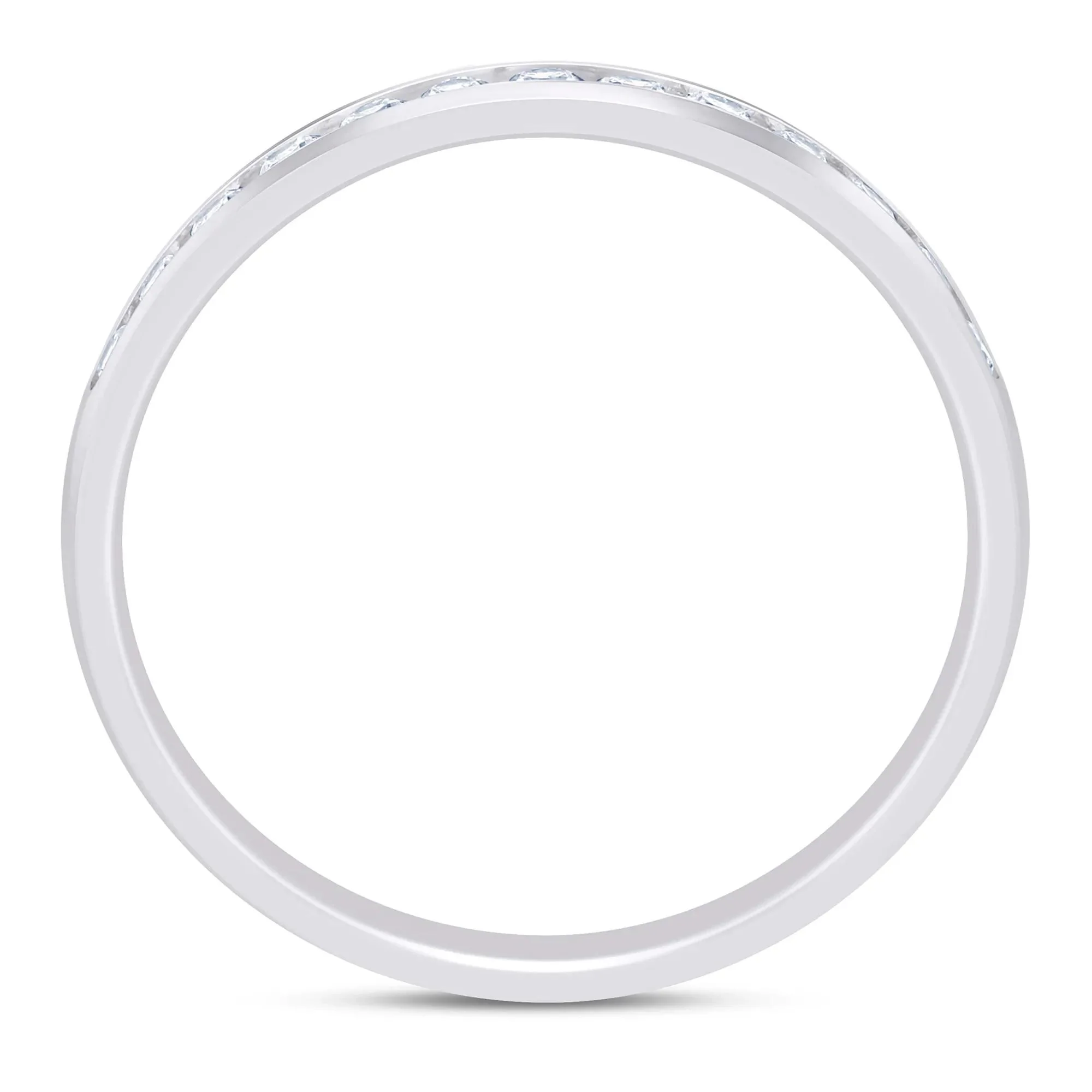 1/4 CT. Tw. Lab Grown Diamond Channel-Set Band Ring Platinum White Size 7.5 2.5mm - Image 2