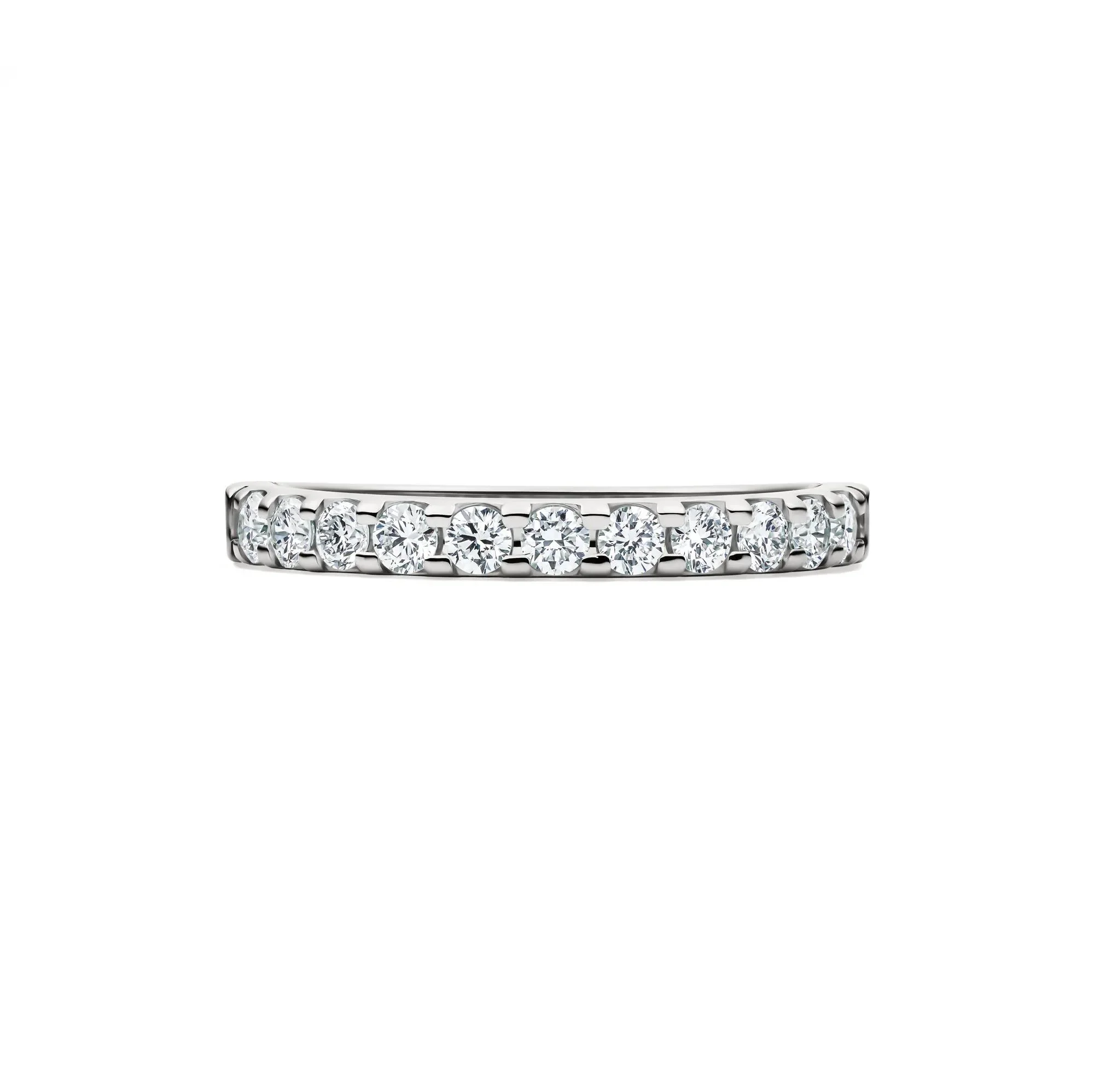 1/2 CT. Tw. Lab Grown Diamond Wedding Band Ring Platinum Round Brilliant Cut White Size 5 1.5mm