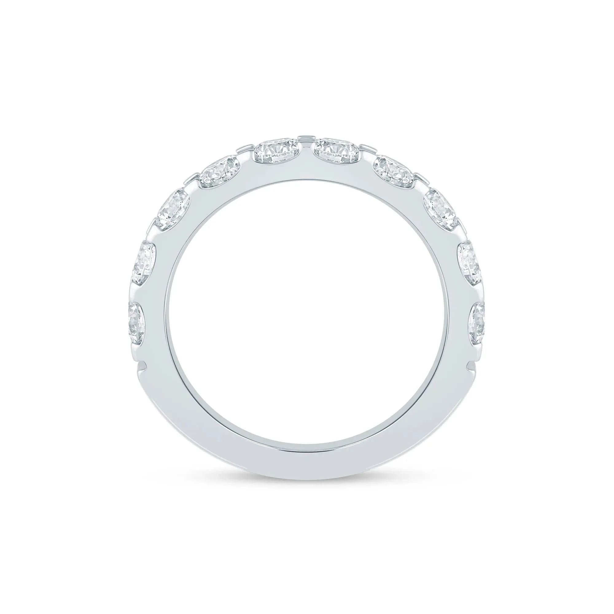 2 CT. Tw. Lab Grown Diamond Wedding Band Ring 14K White Gold Round Brilliant Cut Size 5 2mm - Image 2