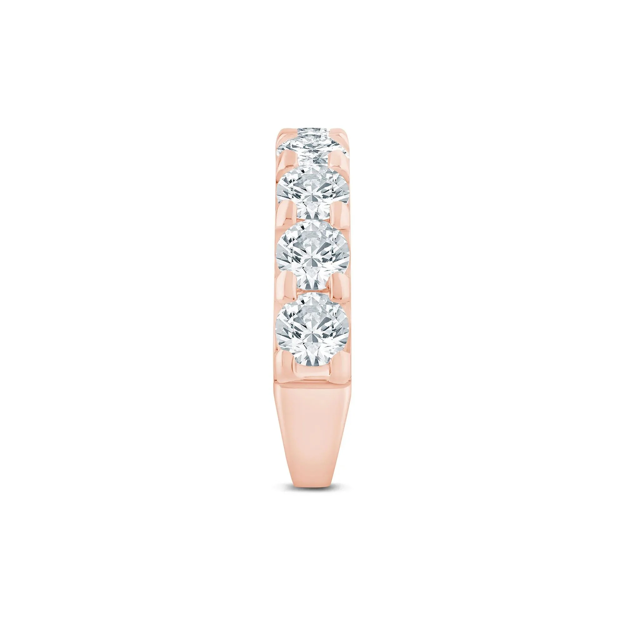 3 CT. Tw. Lab Grown Diamond Wedding Band Ring 14K Rose Gold Round Brilliant Cut Size 7 3mm - Image 3