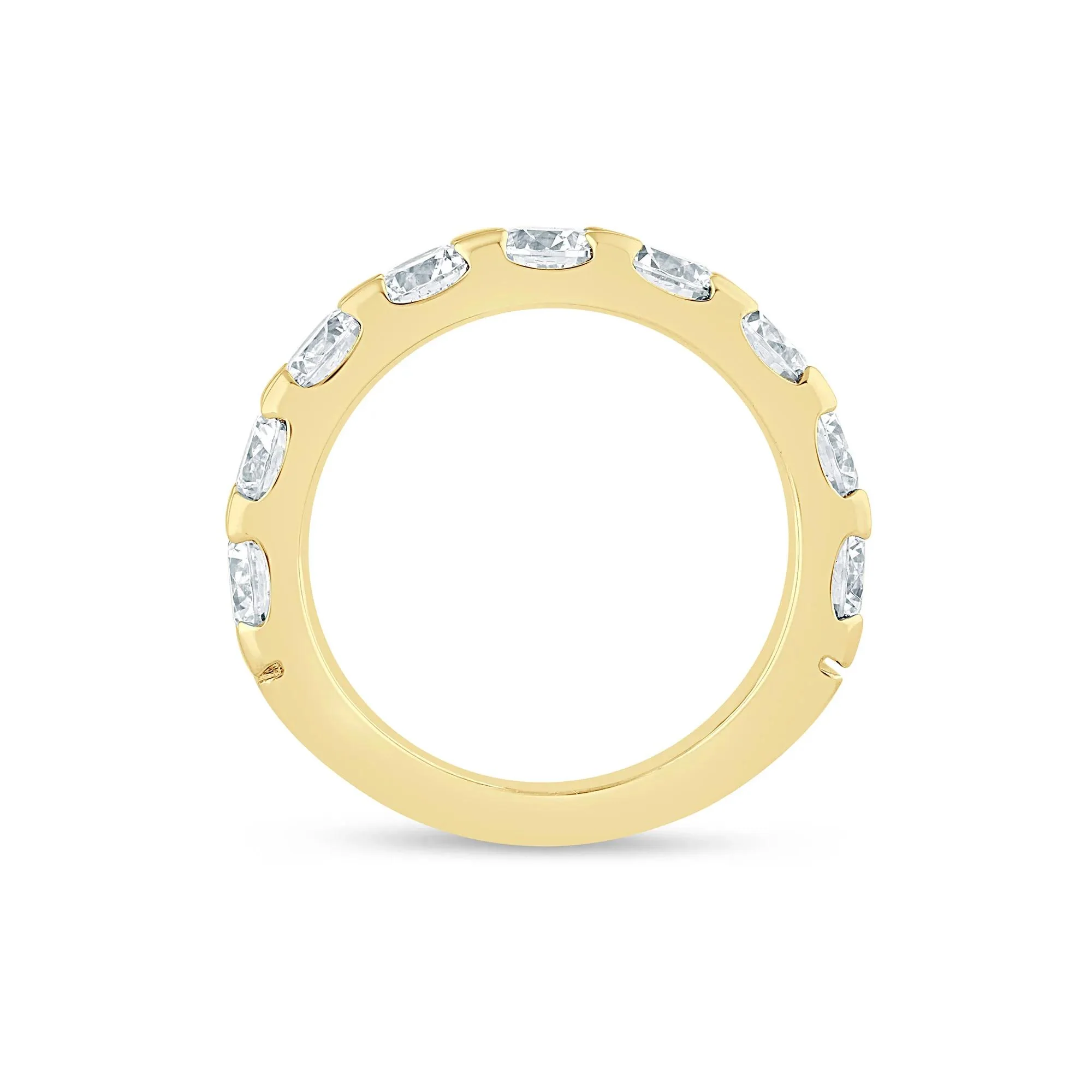 3 CT. Tw. Lab Grown Diamond Wedding Band Ring 14K Yellow Gold Round Brilliant Cut Size 7 3mm - Image 2