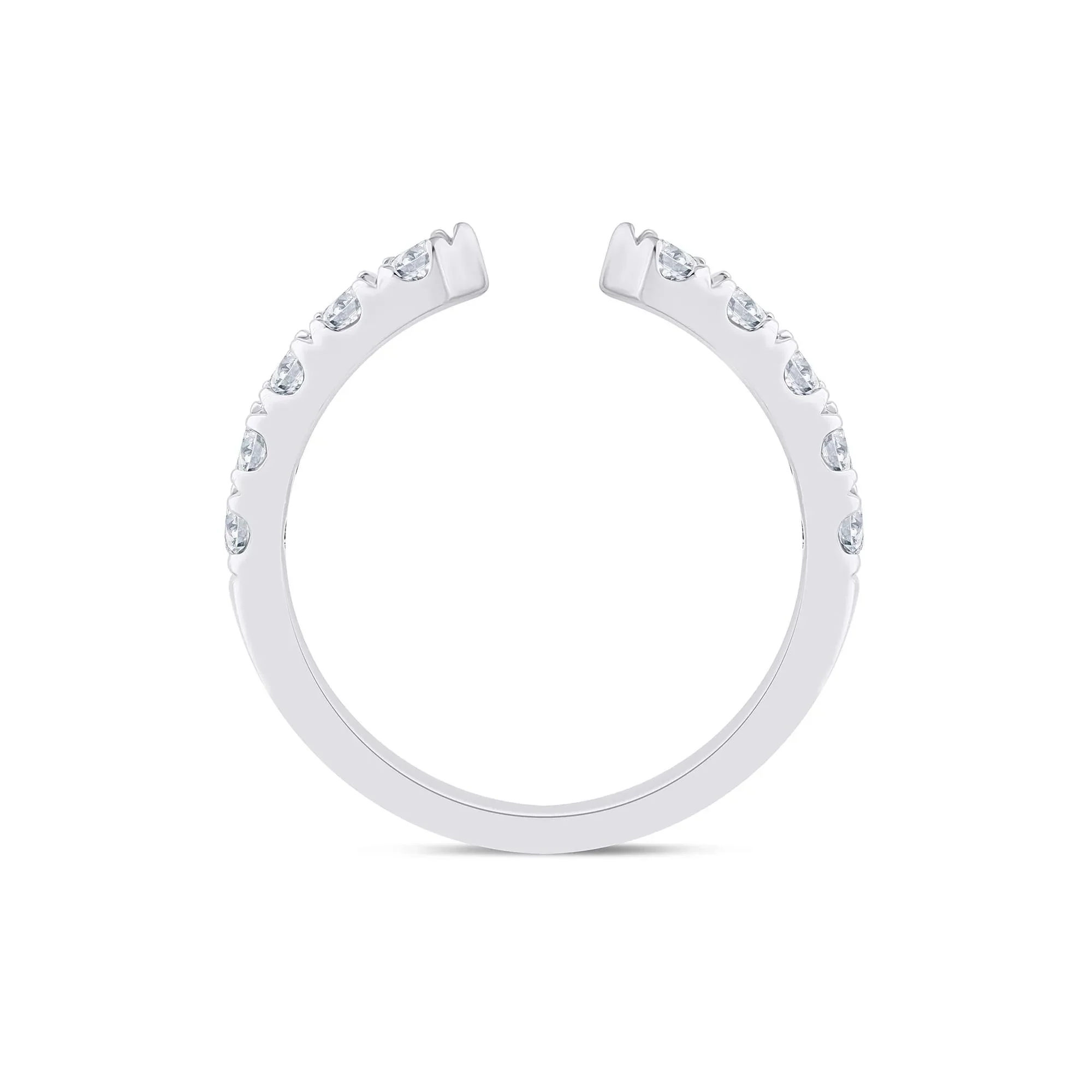 1/3 CT. Tw. Lab Grown Diamond Open Anniversary Band Ring Platinum Round Brilliant Cut White Size 8.5 2.5mm - Image 2