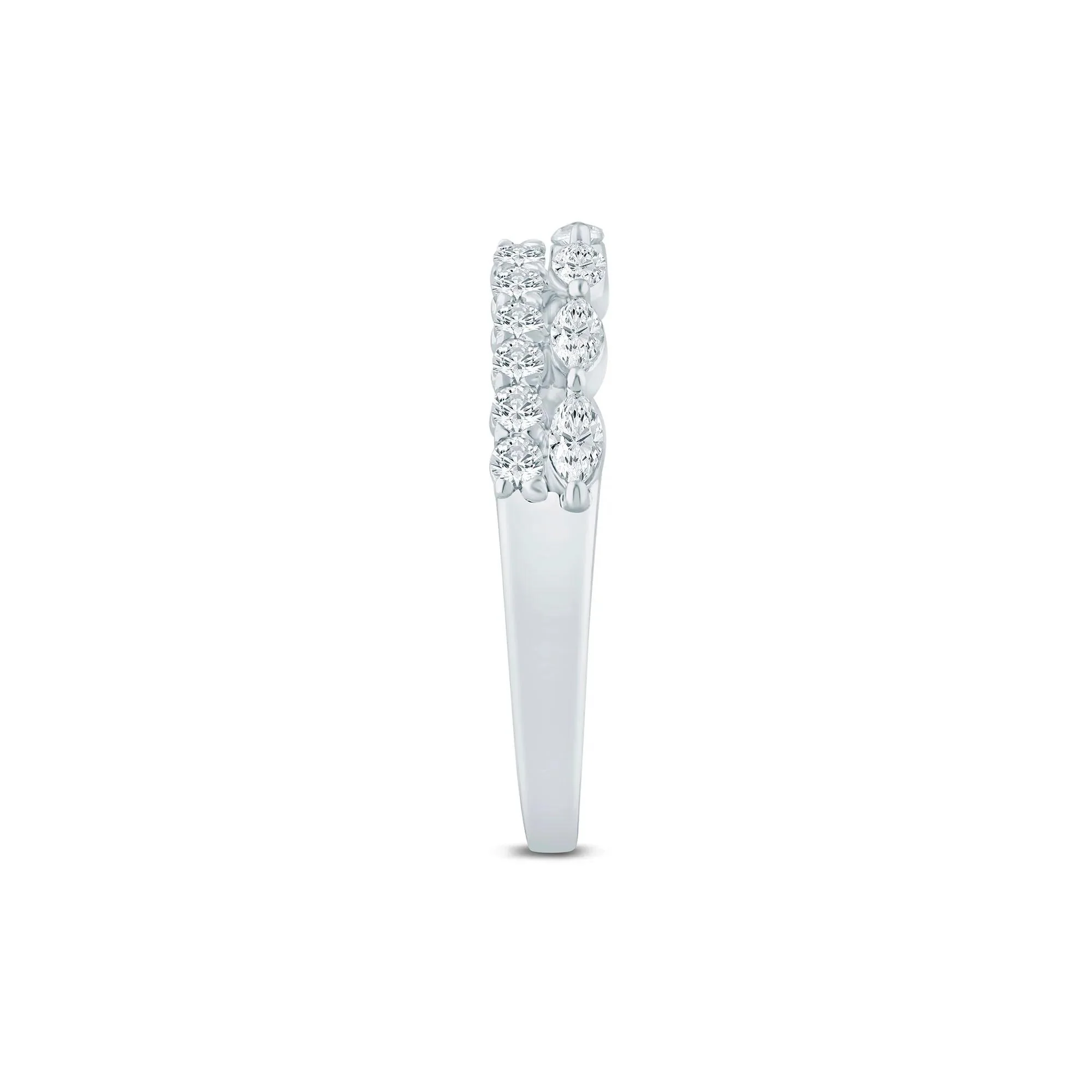 1/2 CT. Tw. Lab Grown Diamond Open Multi-Row Band Ring 14K White Gold Size 8 1.5mm - Image 3