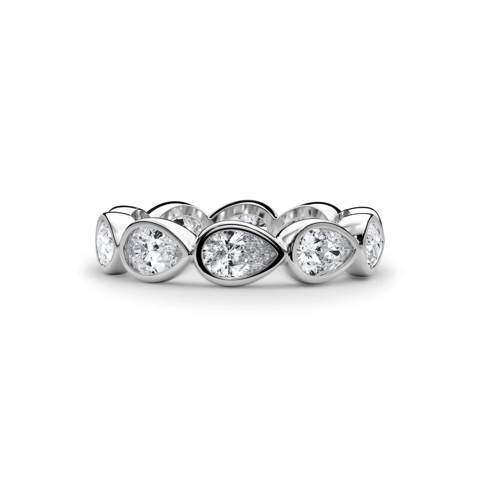 2 1/4 CT. Tw. Lab Grown Diamond Bezel-Set Eternity Band Ring 14K White Gold Size 6 3mm