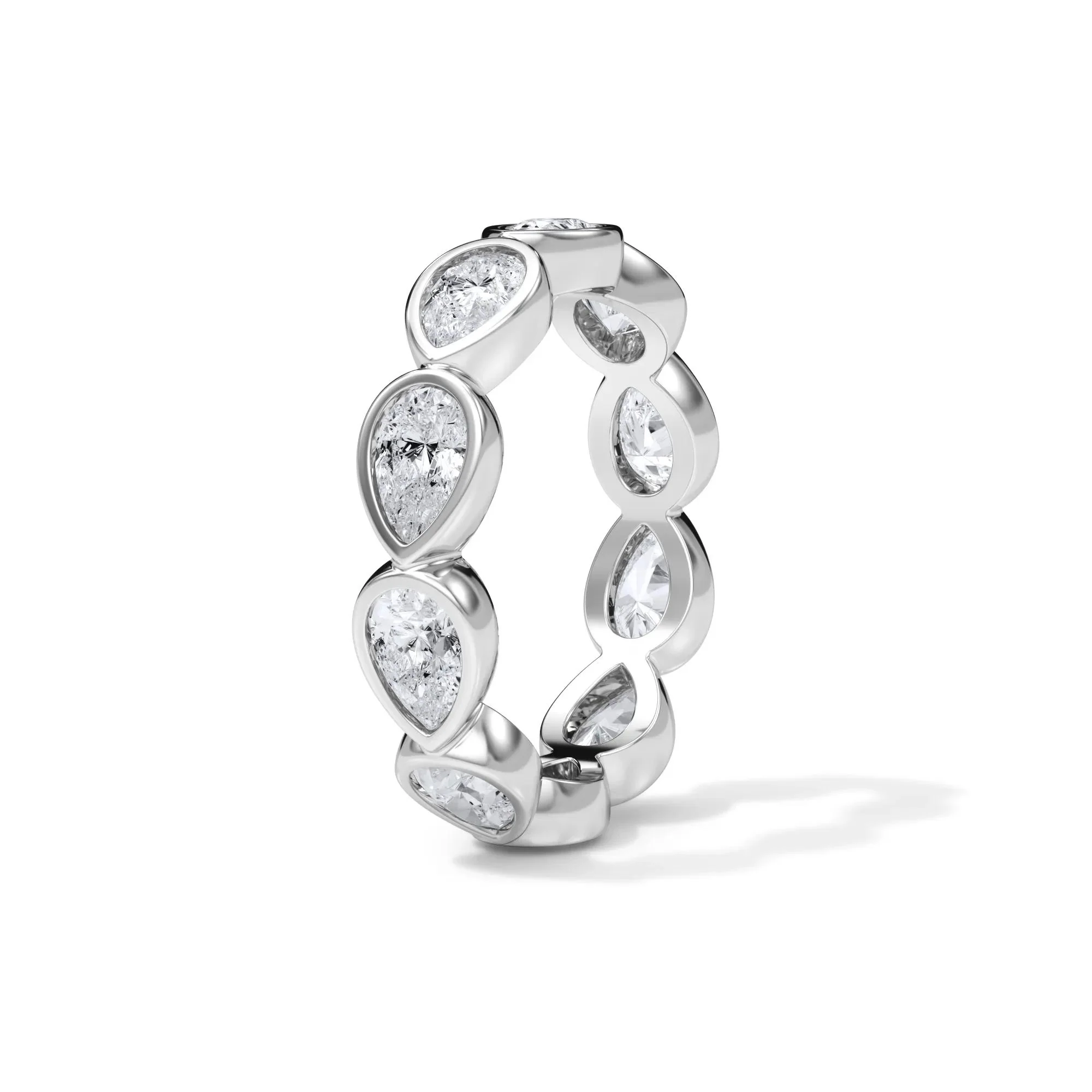 2 1/4 CT. Tw. Lab Grown Diamond Bezel-Set Eternity Band Ring 14K White Gold Size 6 3mm - Image 3