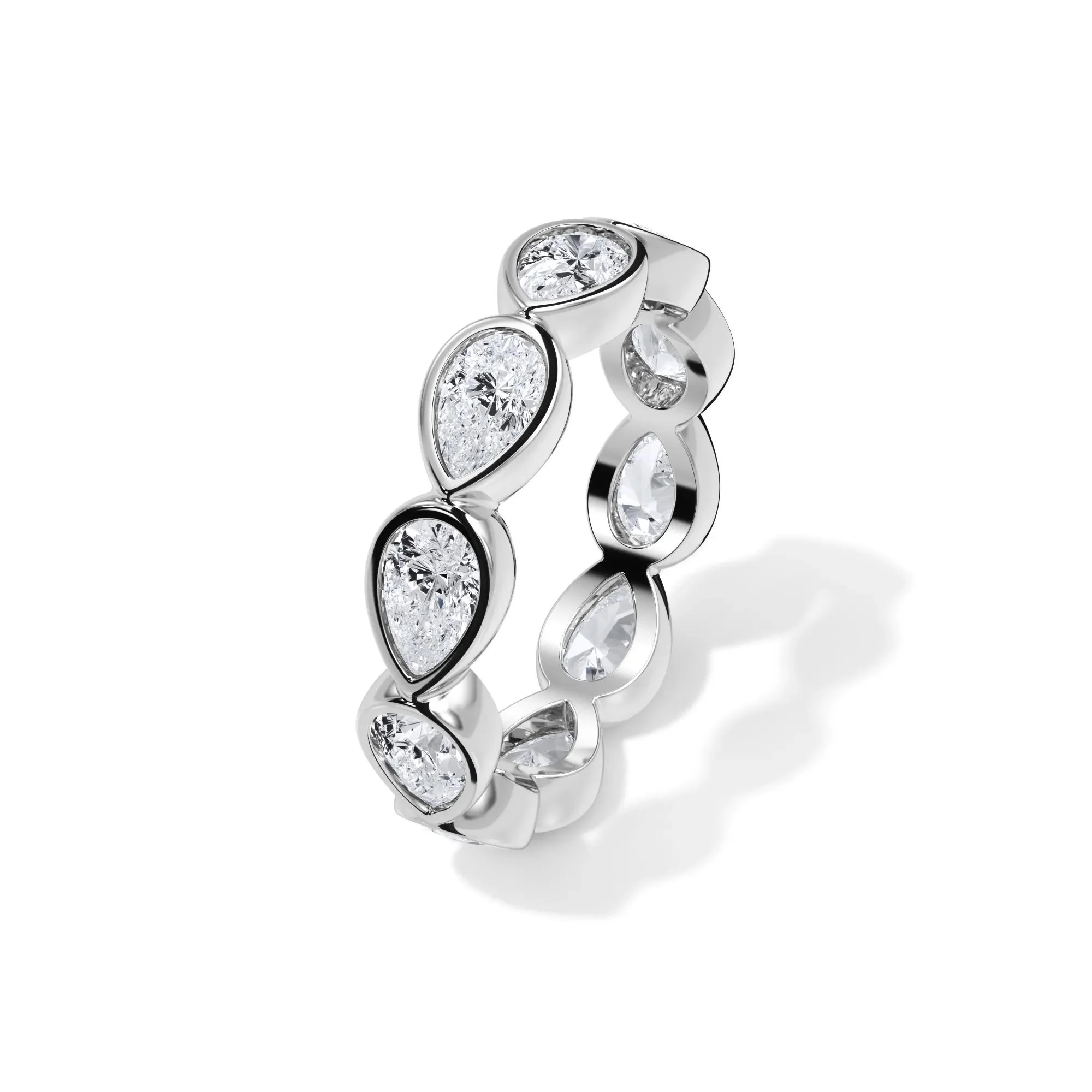 2 1/4 CT. Tw. Lab Grown Diamond Bezel-Set Eternity Band Ring 14K White Gold Size 8.5 3mm - Image 4