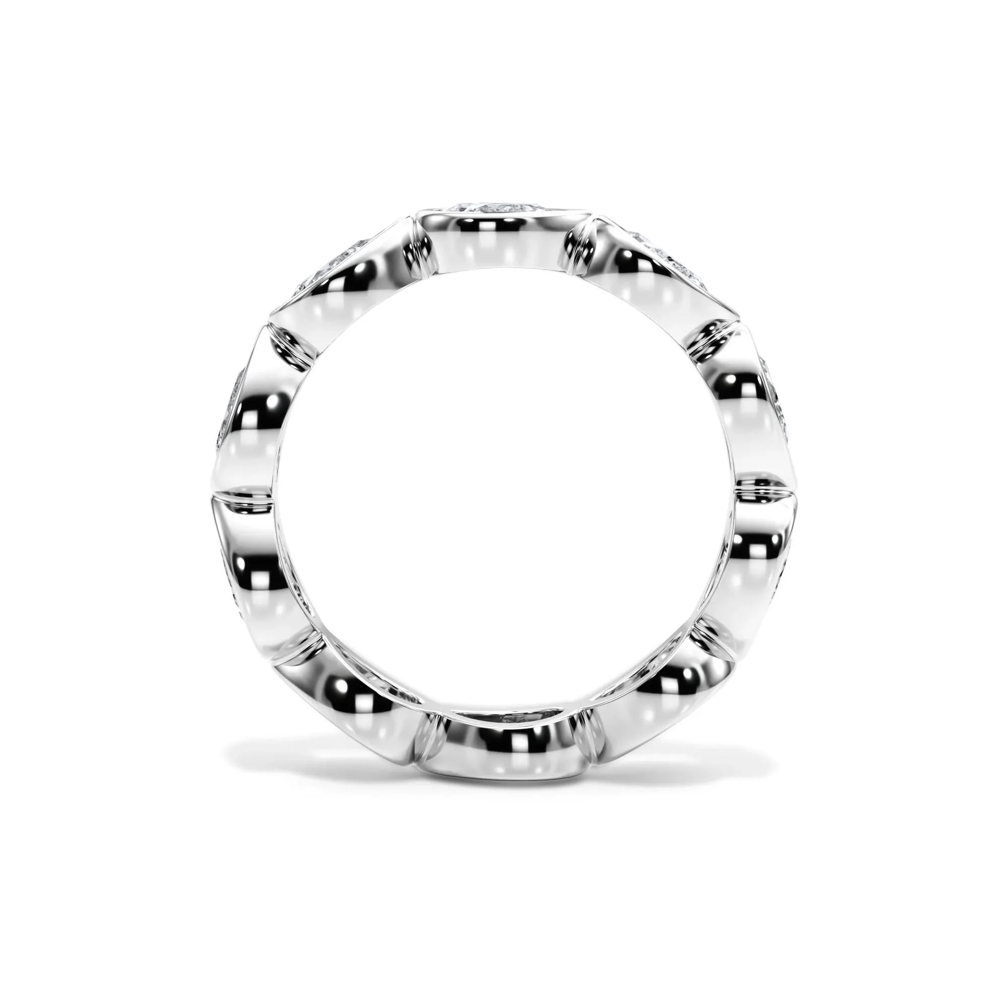 2 1/4 CT. Tw. Lab Grown Diamond Bezel-Set Eternity Band Ring Platinum White Size 5 3mm - Image 2