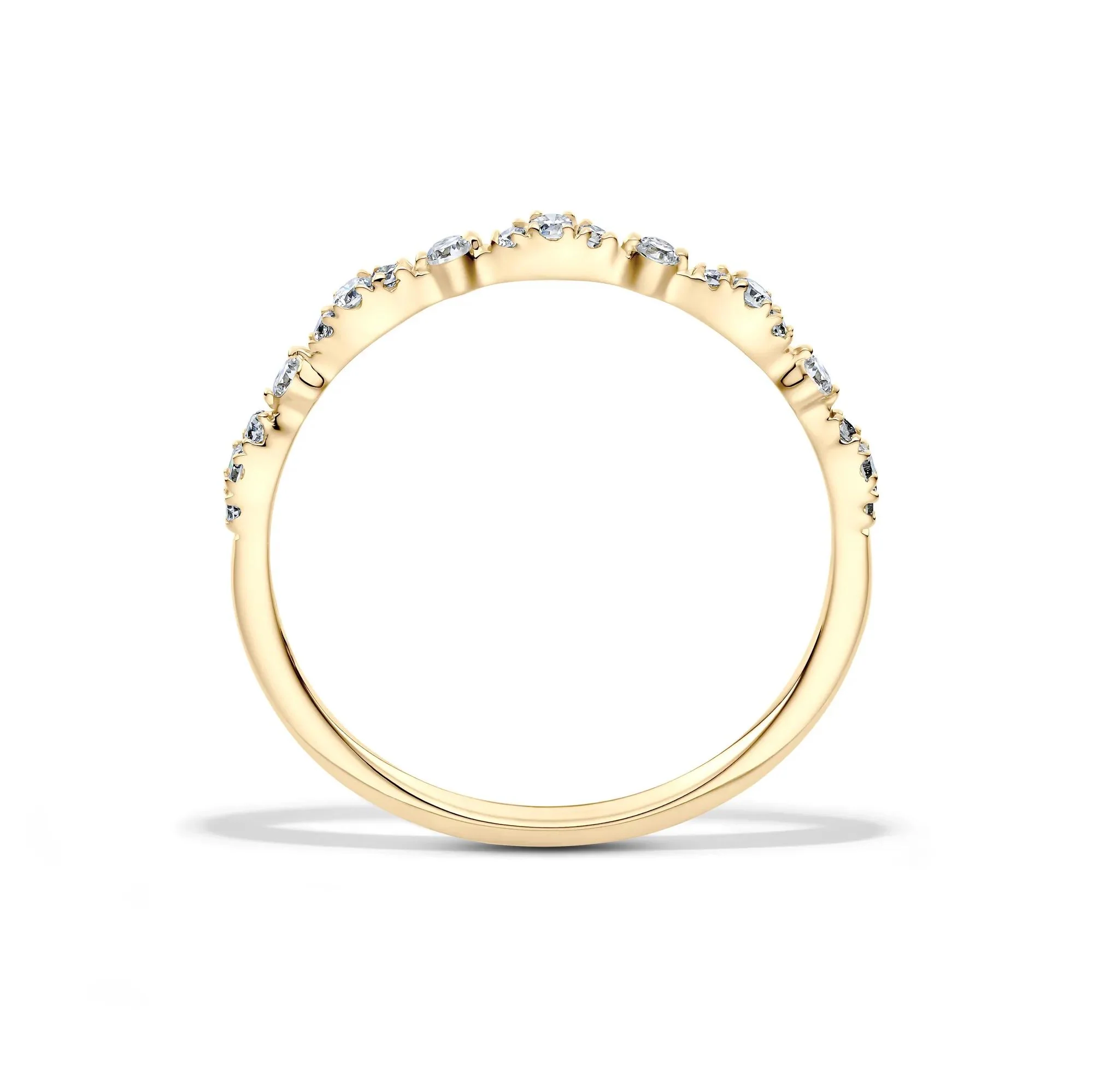 1/7 CT. Tw. Lab Grown Diamond Stack Band Ring 10K Yellow Gold Size 5 1.5mm - Image 2