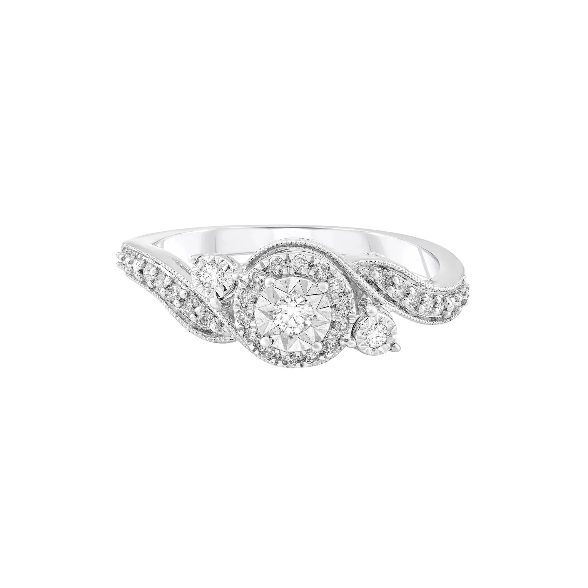 1/4 CT. Tw. Diamond Promise Ring 10K White Gold Size 8.5