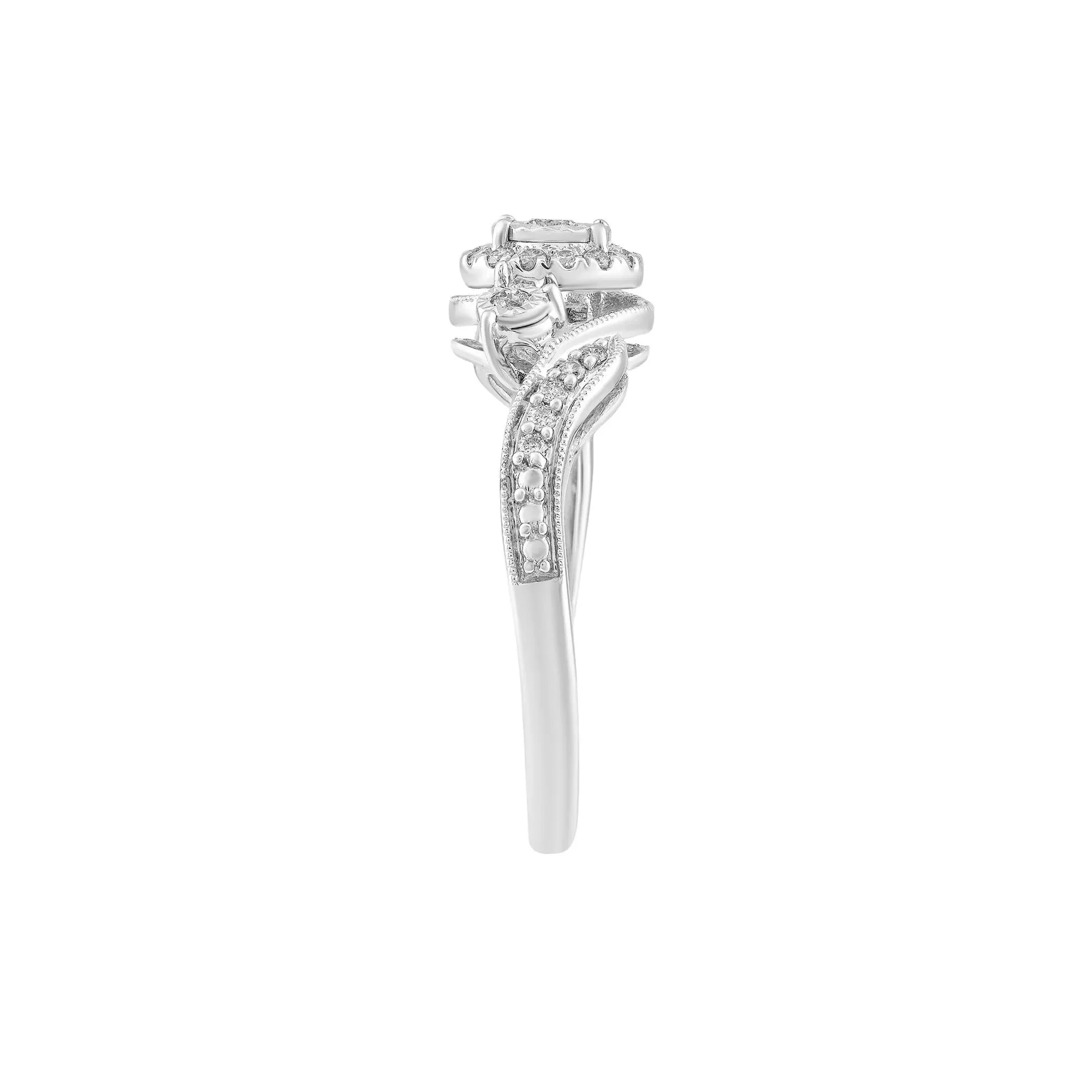 1/4 CT. Tw. Diamond Promise Ring 10K White Gold Size 9 - Image 3