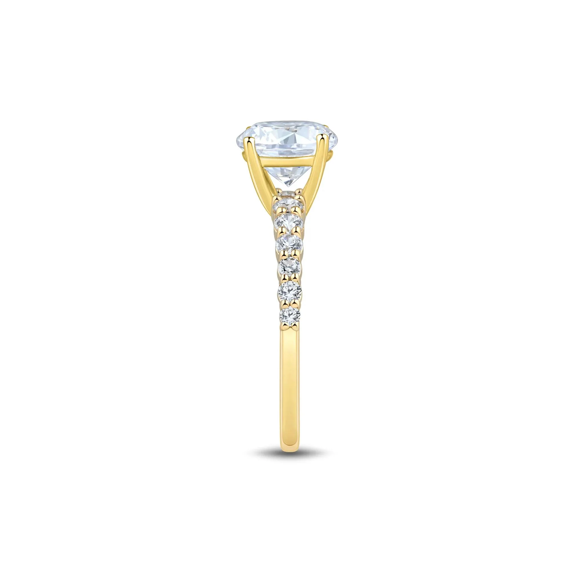 2 1/3 CT. Tw. Lab Grown Diamond Engagement Ring 14K Yellow Gold Size 7.5 1.5mm - Image 3