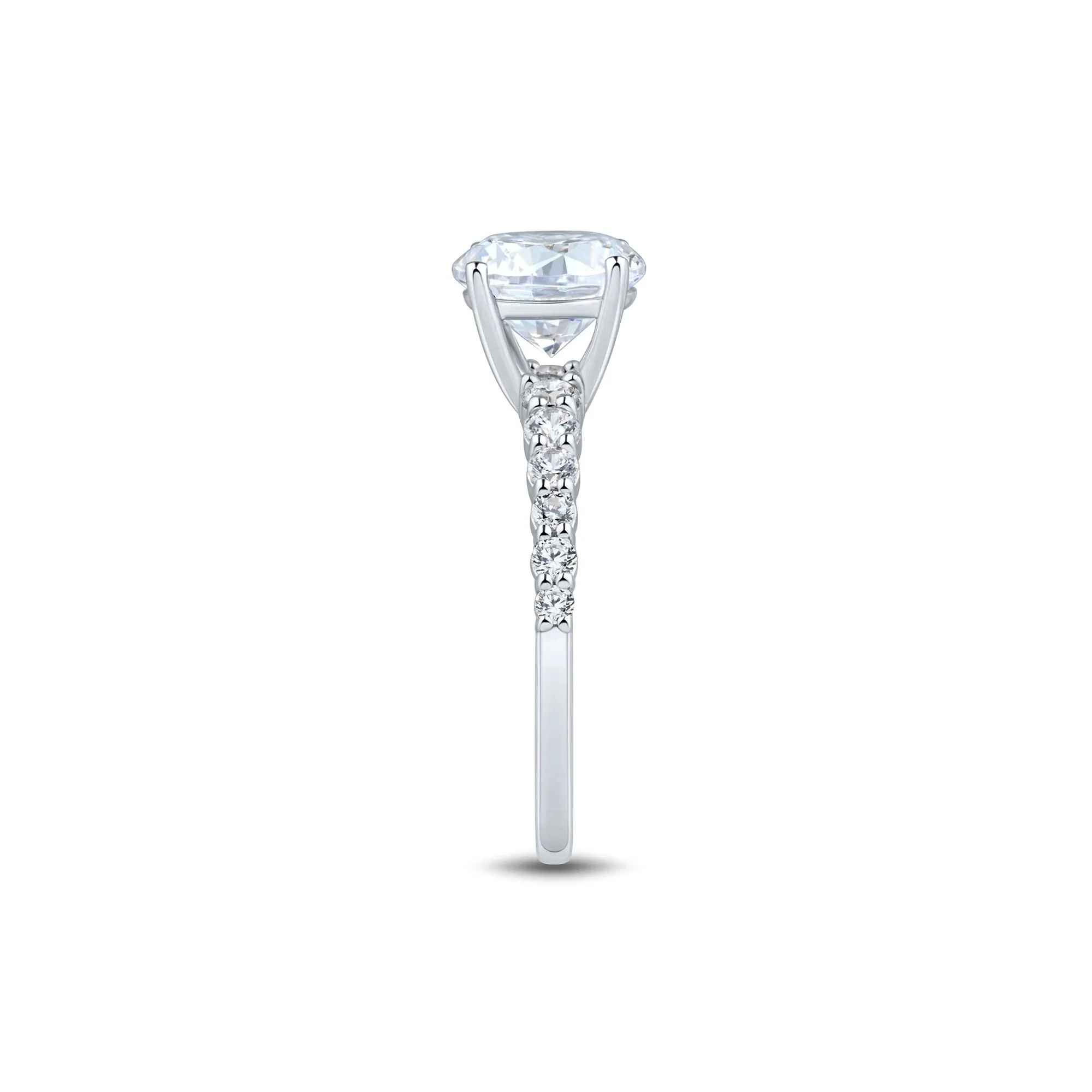 2 1/3 CT. Tw. Lab Grown Diamond Engagement Ring 14K White Gold Size 6 1.5mm - Image 3