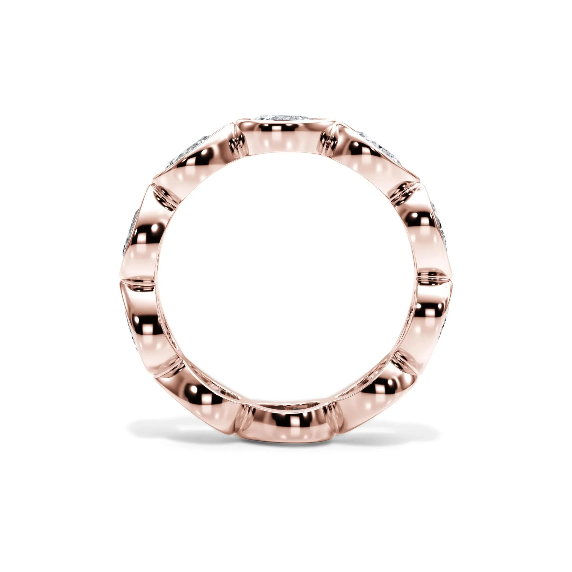 2 1/4 CT. Tw. Lab Grown Diamond Bezel-Set Eternity Band Ring 14K Rose Gold Size 5 3mm - Image 2