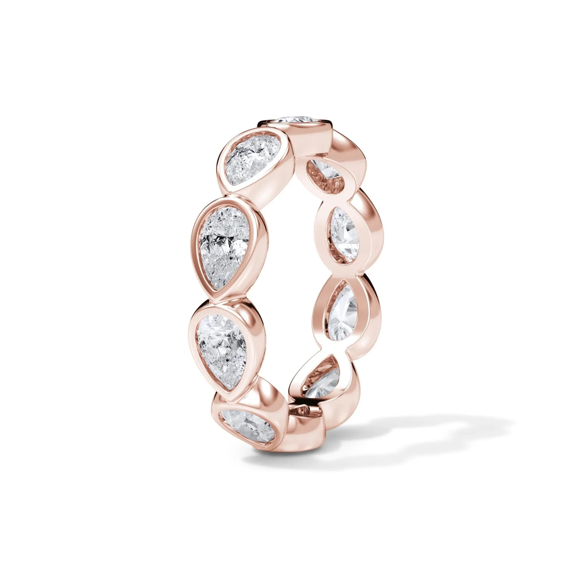 2 1/4 CT. Tw. Lab Grown Diamond Bezel-Set Eternity Band Ring 14K Rose Gold Size 8 3mm - Image 3