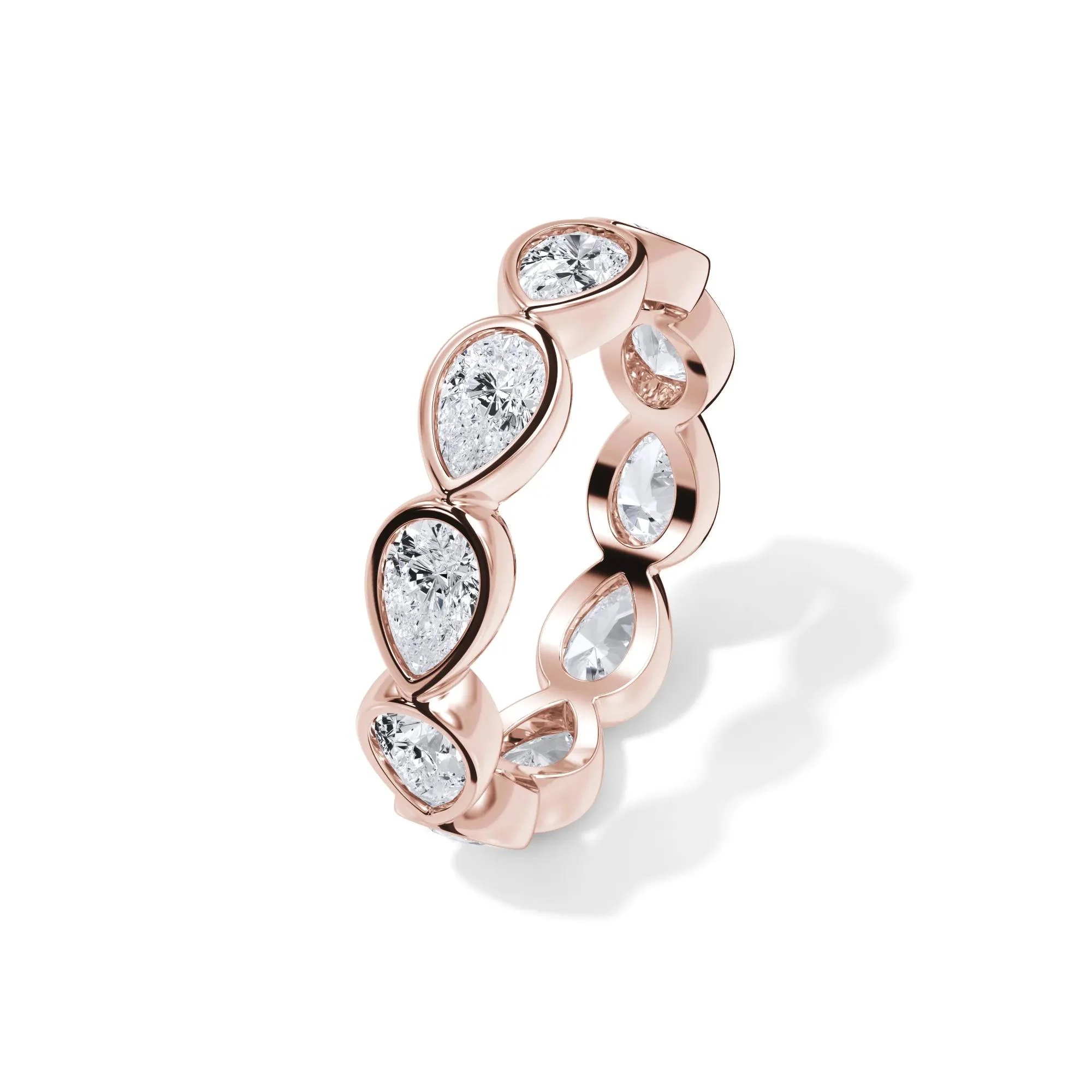 2 1/4 CT. Tw. Lab Grown Diamond Bezel-Set Eternity Band Ring 14K Rose Gold Size 8 3mm - Image 4