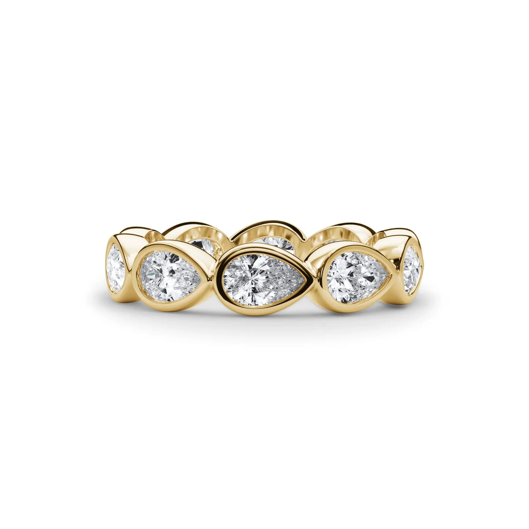 2 1/4 CT. Tw. Lab Grown Diamond Bezel-Set Eternity Band Ring 14K Yellow Gold Size 5 3mm
