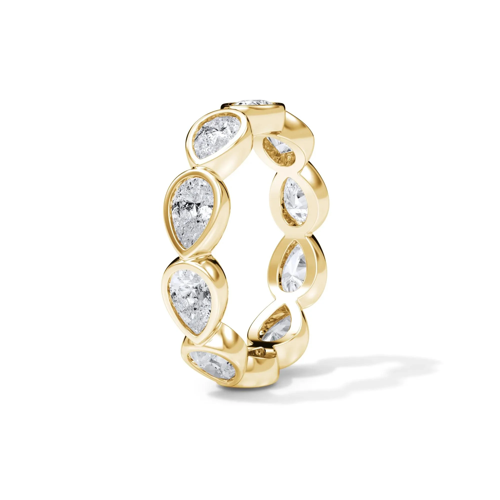 2 1/4 CT. Tw. Lab Grown Diamond Bezel-Set Eternity Band Ring 14K Yellow Gold Size 6 3mm - Image 3