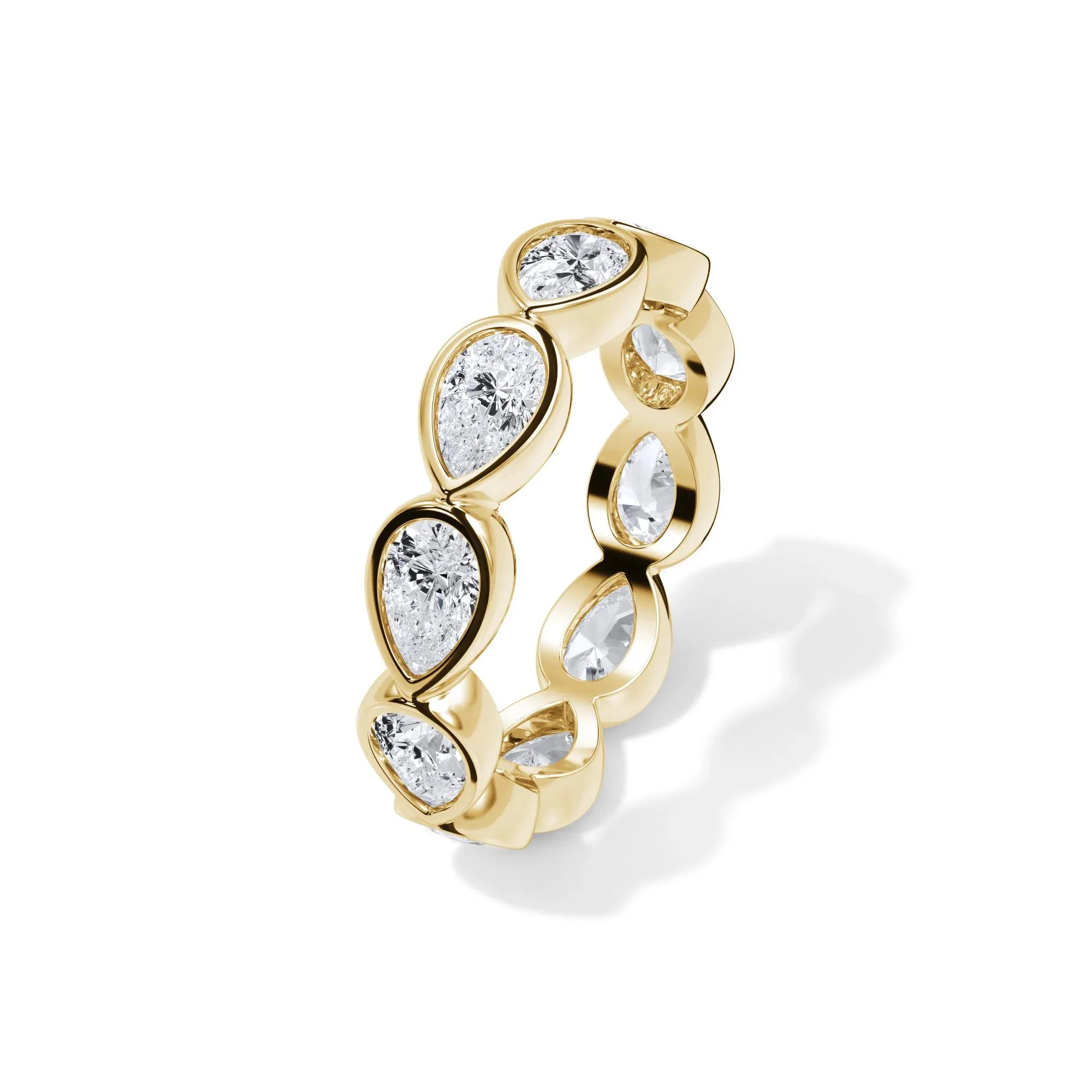 2 1/4 CT. Tw. Lab Grown Diamond Bezel-Set Eternity Band Ring 14K Yellow Gold Size 6 3mm - Image 4