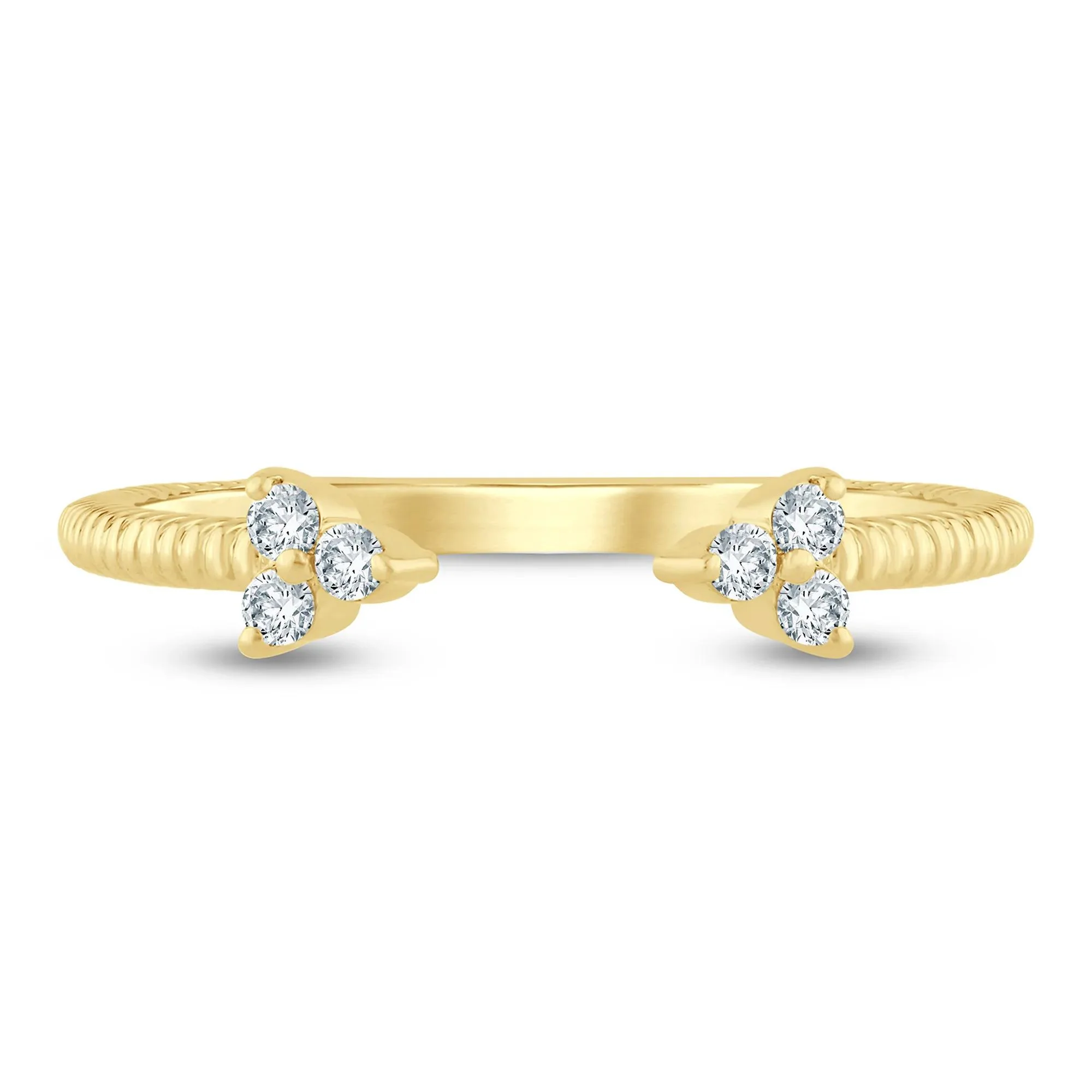 1/10 CT. Tw. Diamond Open Ring 10K Yellow Gold Size 9 1.5mm