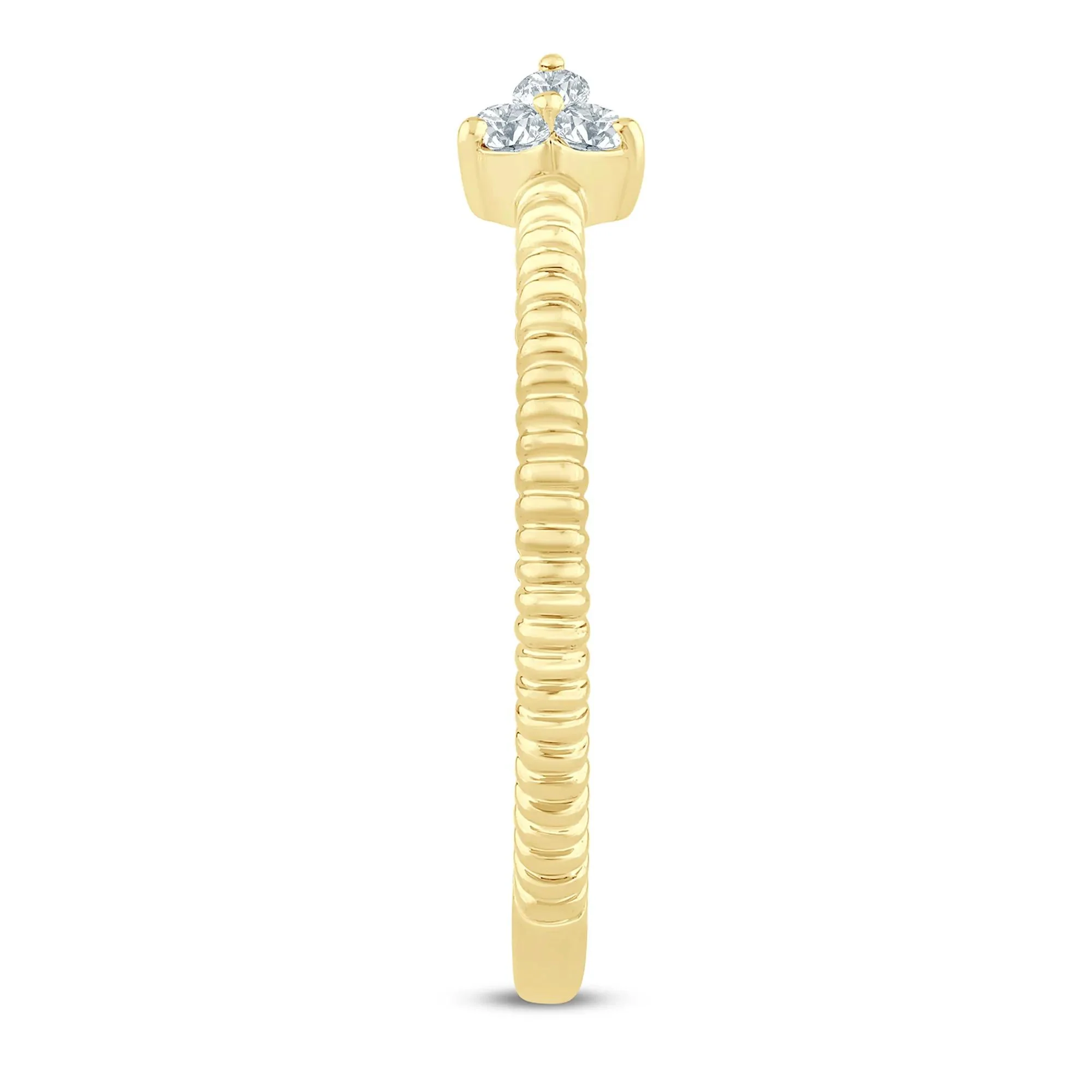 1/10 CT. Tw. Diamond Open Ring 10K Yellow Gold Size 9 1.5mm - Image 2