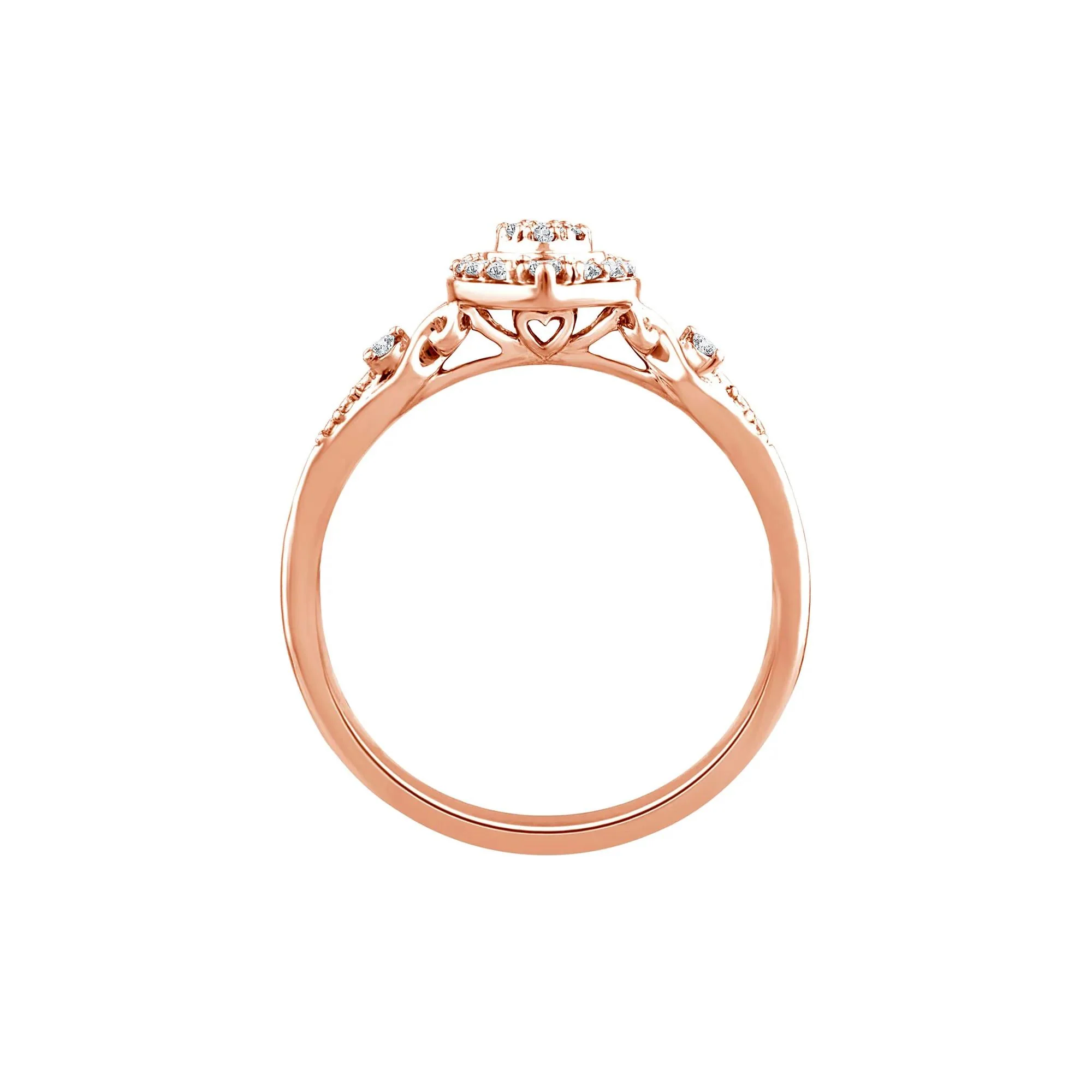 1/5 CT. Tw. Diamond Promise Ring 10K Rose Gold Round Brilliant Cut Size 8.5 2mm - Image 2