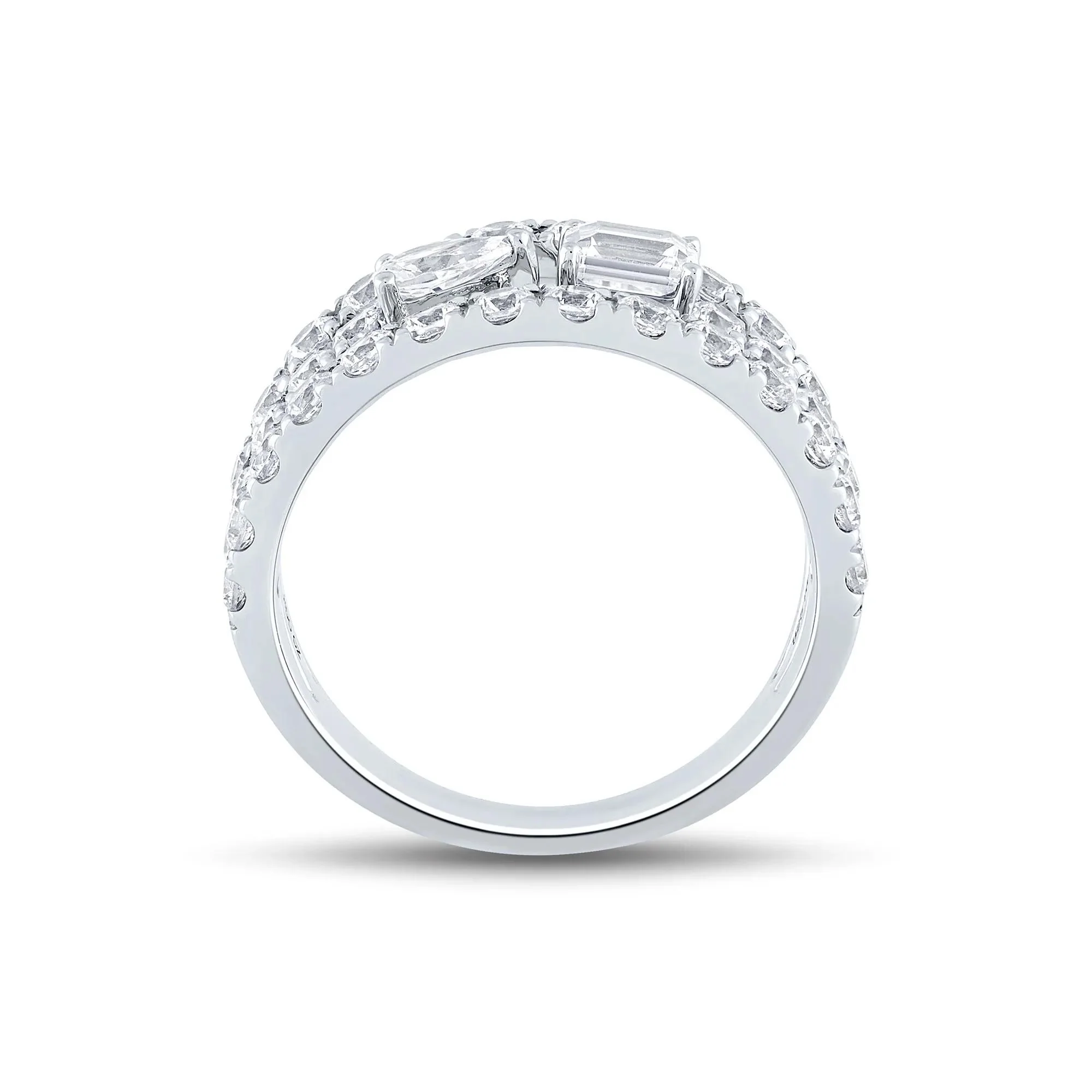2 CT. Tw. Lab Grown Diamond Band Ring 14K White Gold Round Brilliant Cut Size 6.5 1.5mm - Image 3