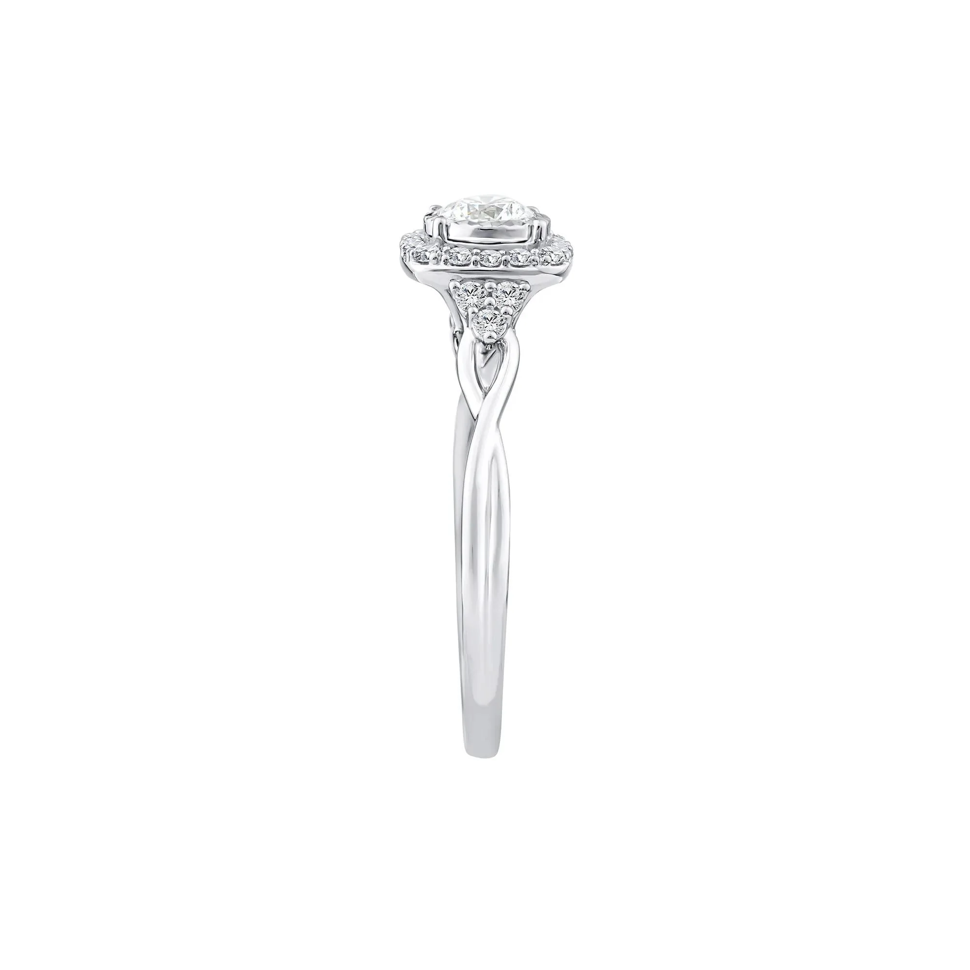 1/2 CT. Tw. Lab Grown Diamond Promise Ring 10K White Gold Size 6.5 1.5mm - Image 3