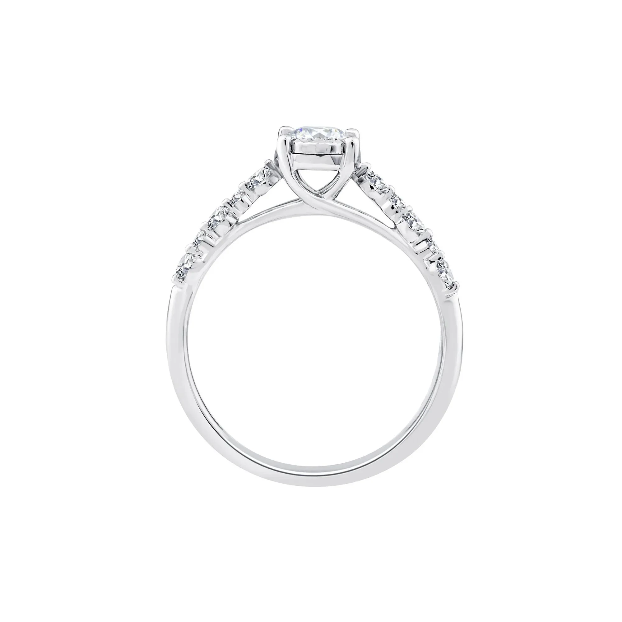 1/2 CT. Tw. Lab Grown Diamond Promise Ring 10K White Gold Size 6.5 1mm - Image 2