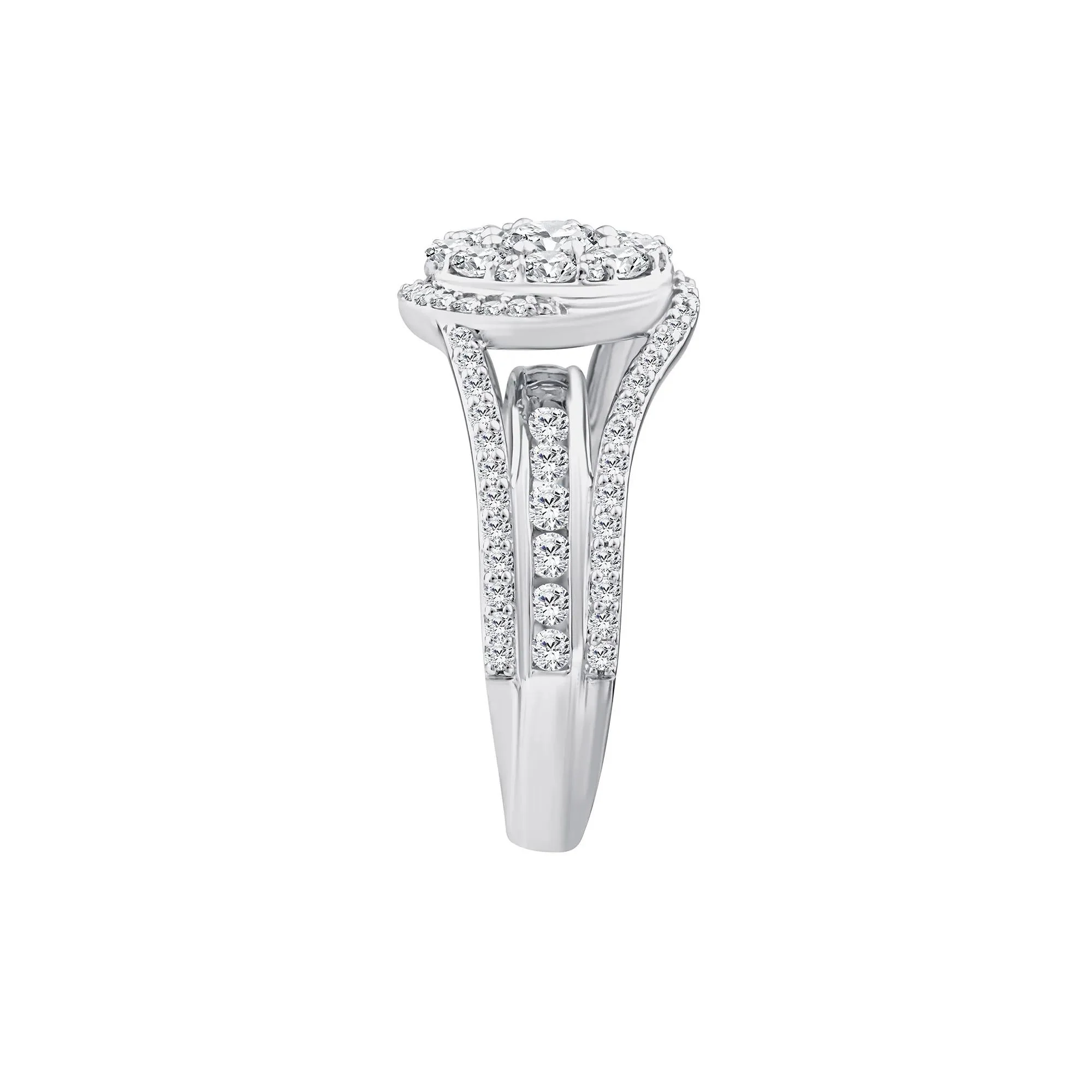 1 3/4 CT. Tw. Diamond Composite Engagement Ring 10K White Gold Round Brilliant Cut Size 7.5 2.5mm - Image 3