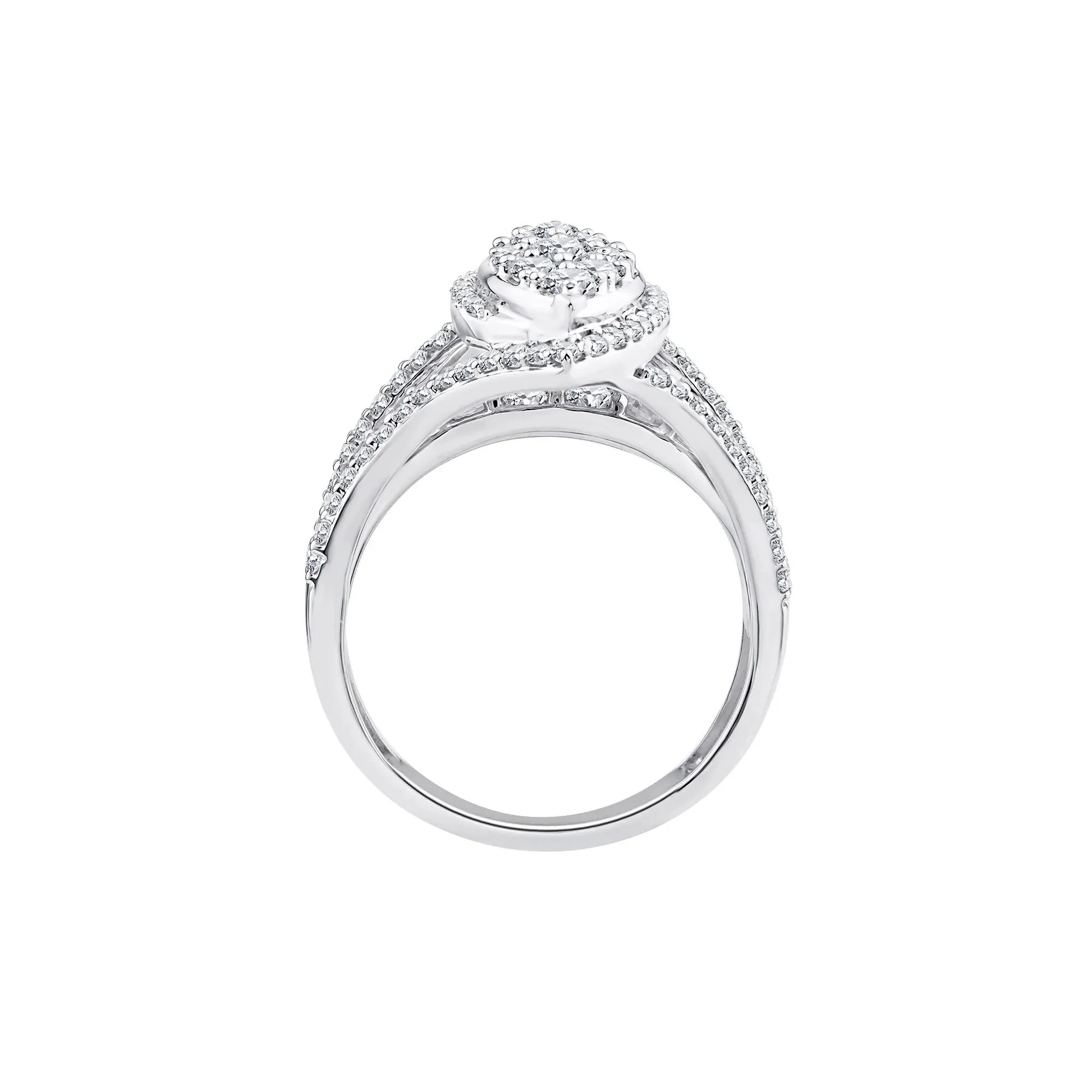 1/2 CT. Tw. Diamond Composite Engagement Ring 10K White Gold Size 8.5 2mm - Image 2