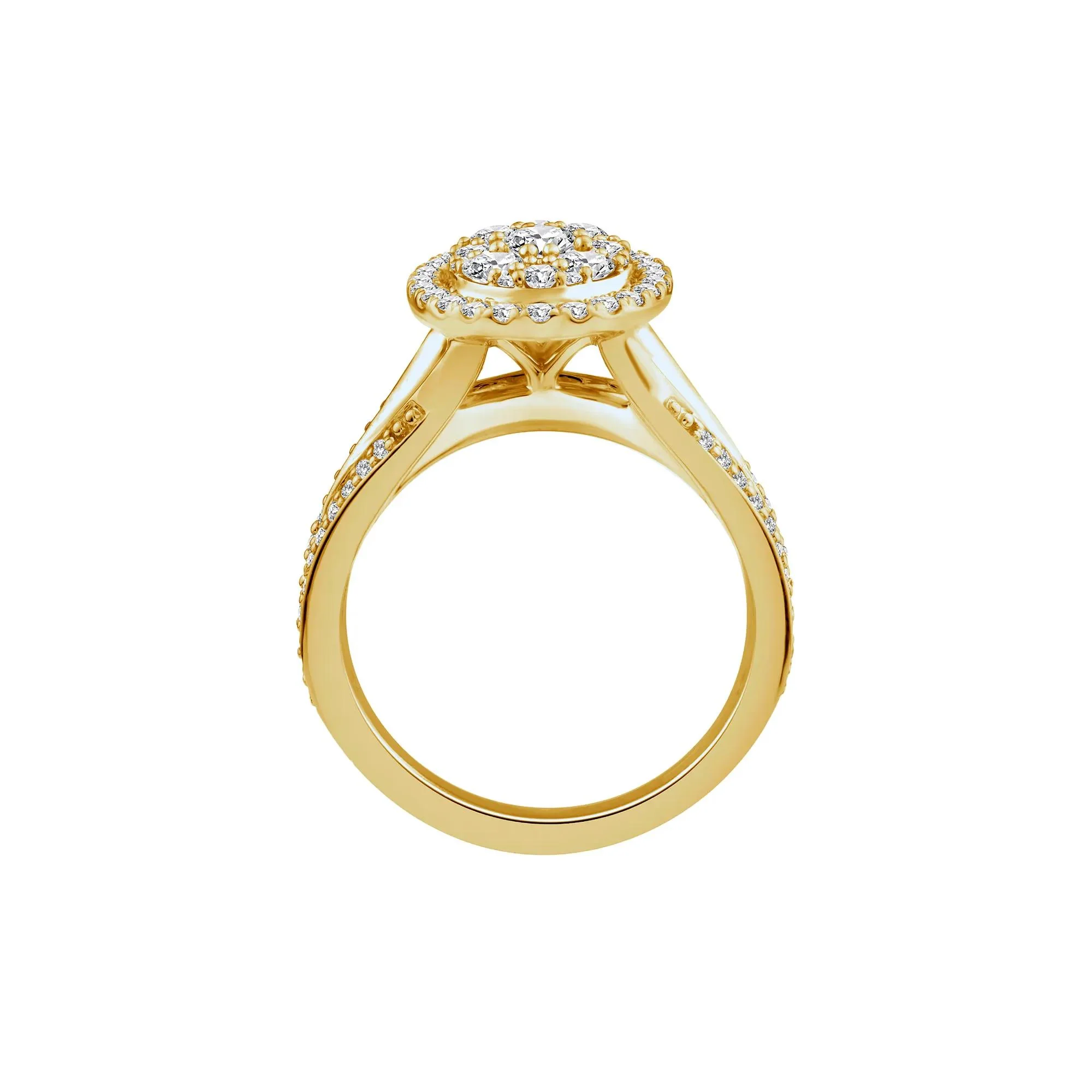 1/2 CT. Tw. Diamond Composite Engagement Ring 10K Yellow Gold Round Brilliant Cut Size 6.5 - Image 2