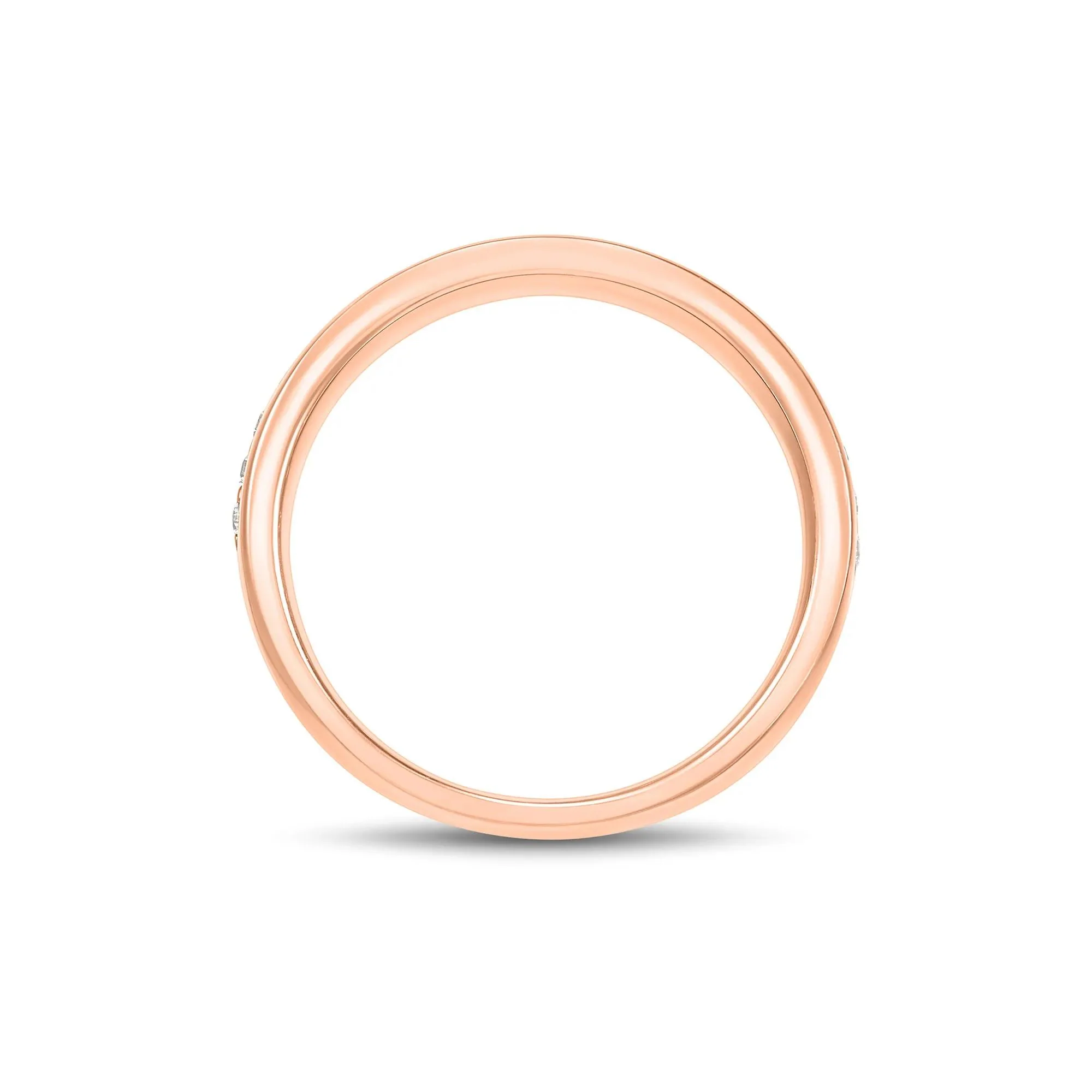 1/4 CT. Tw. Lab Grown Diamond High-Polish Band Ring 10K Rose Gold Round Brilliant Cut Size 9 1.5mm - Image 2