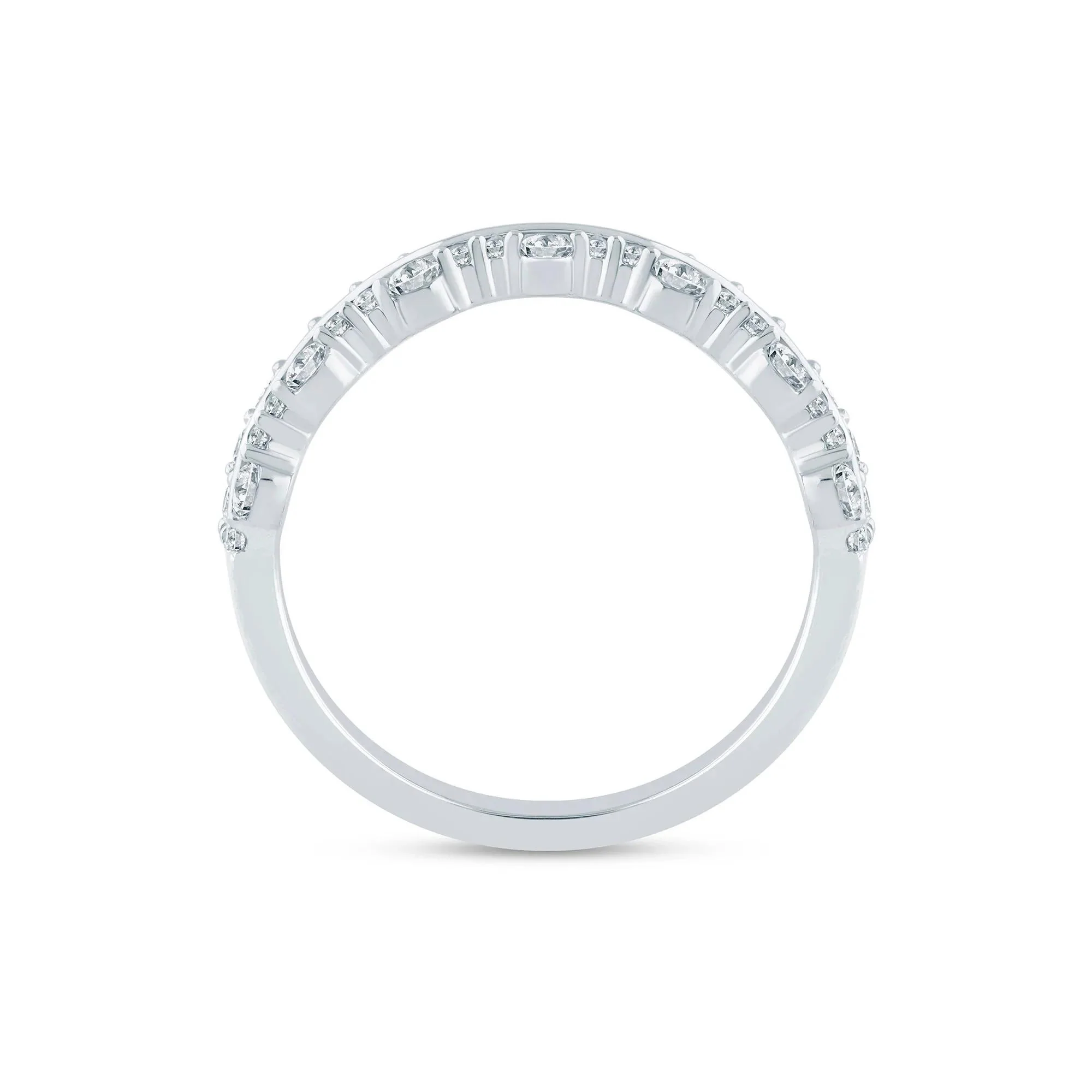 5/8 CT. Tw. Lab Grown Diamond Multi-Row Anniversary Band Ring 14K White Gold Size 6.5 2.5mm - Image 2