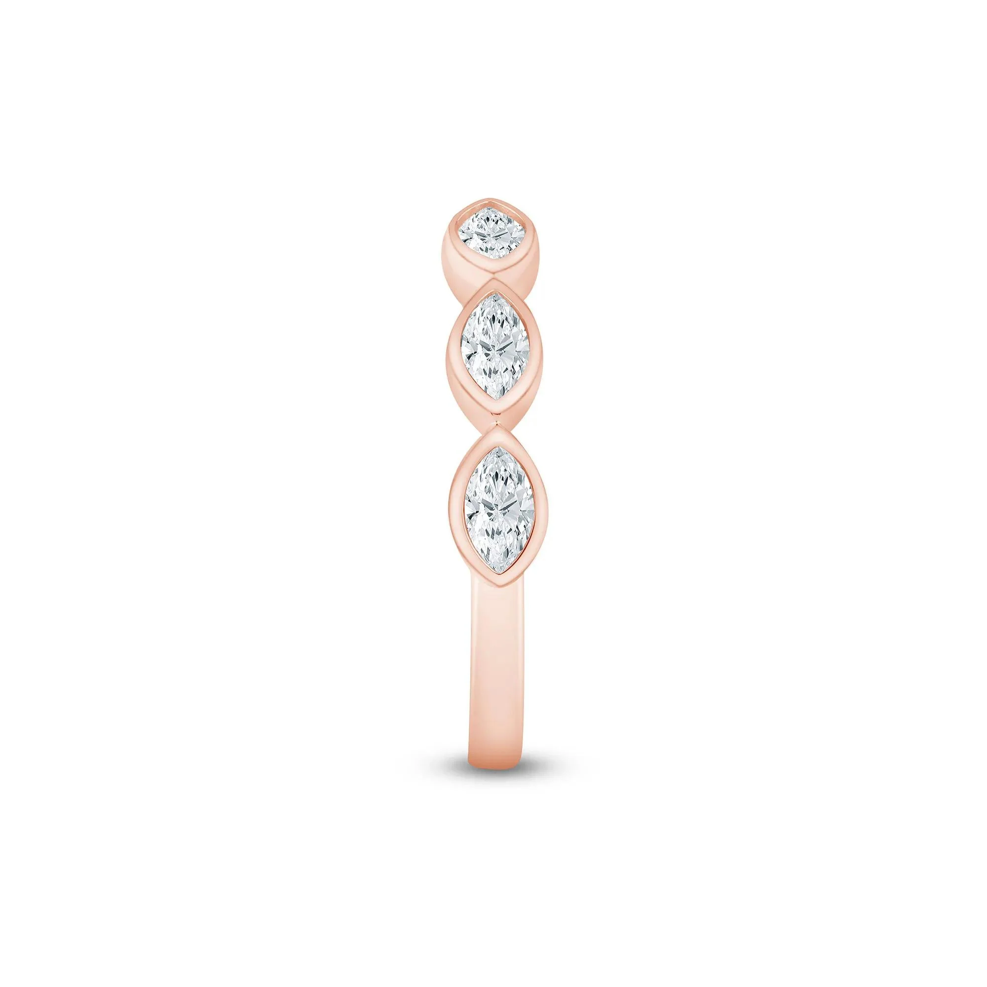 5/8 CT. Tw. Lab Grown Diamond Marquise Open Band Ring 14K Rose Gold Size 6 2mm - Image 3