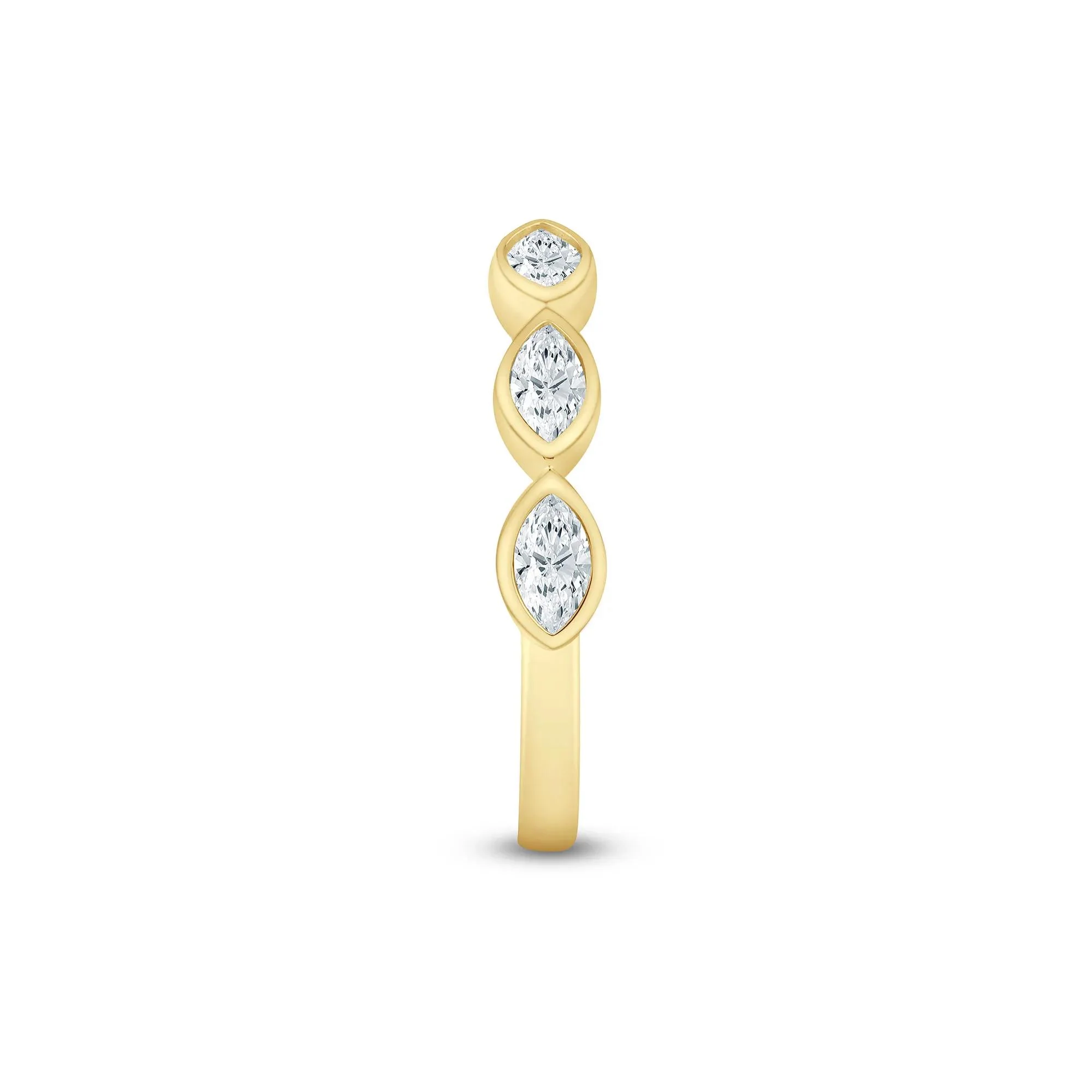 5/8 CT. Tw. Lab Grown Diamond Marquise Open Band Ring 14K Yellow Gold Size 7 2mm - Image 3