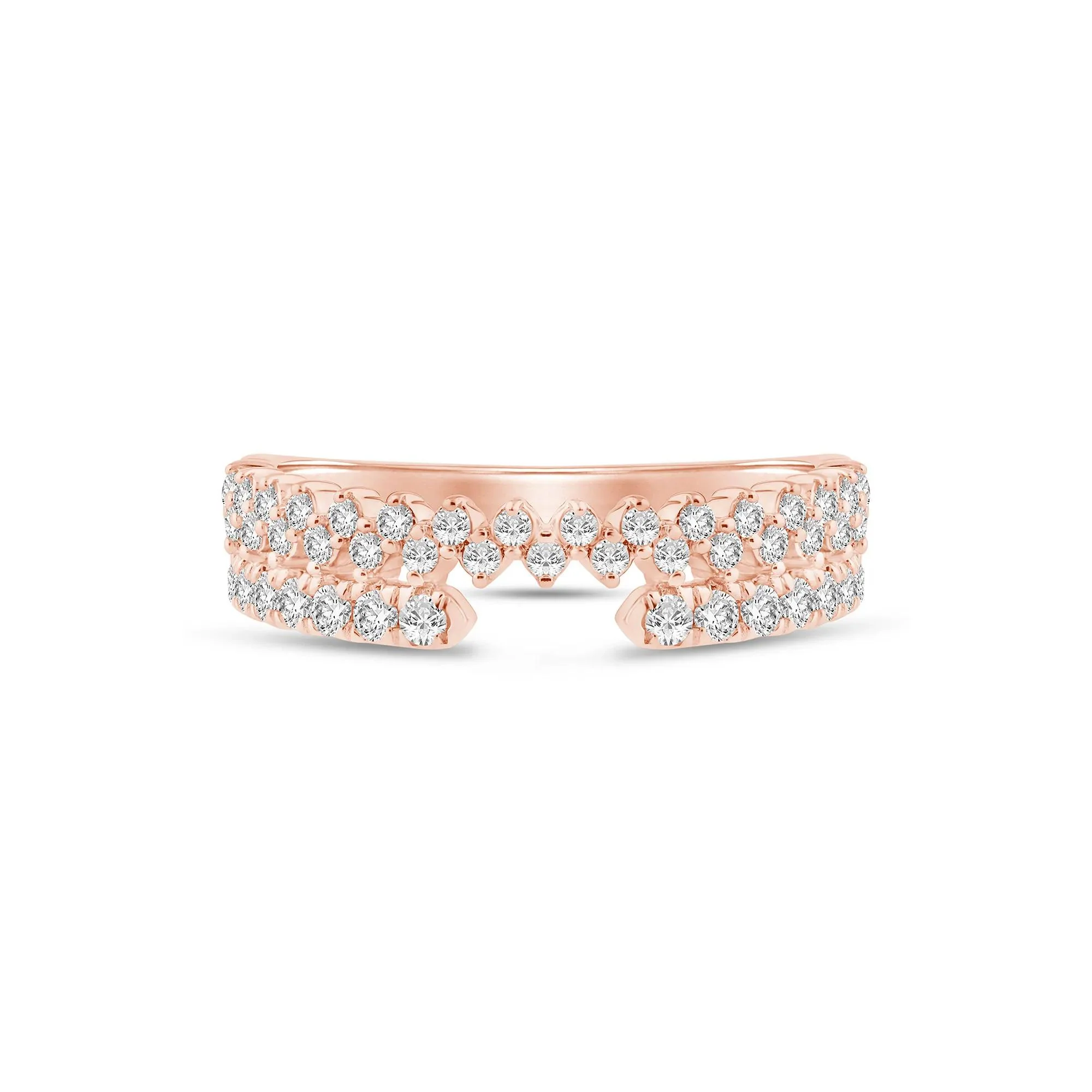 1/2 CT. Tw) Lab Grown Diamond Open Band Ring 14K Rose Gold ( Size 6 2mm