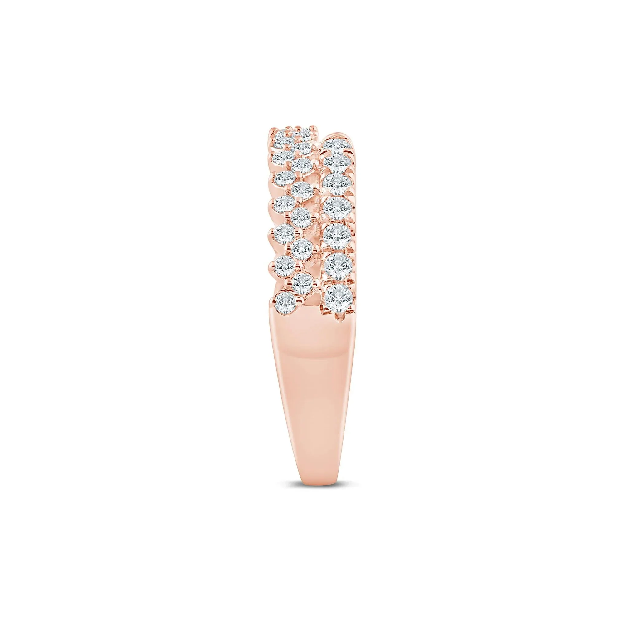 1/2 CT. Tw) Lab Grown Diamond Open Band Ring 14K Rose Gold ( Size 6 2mm - Image 3