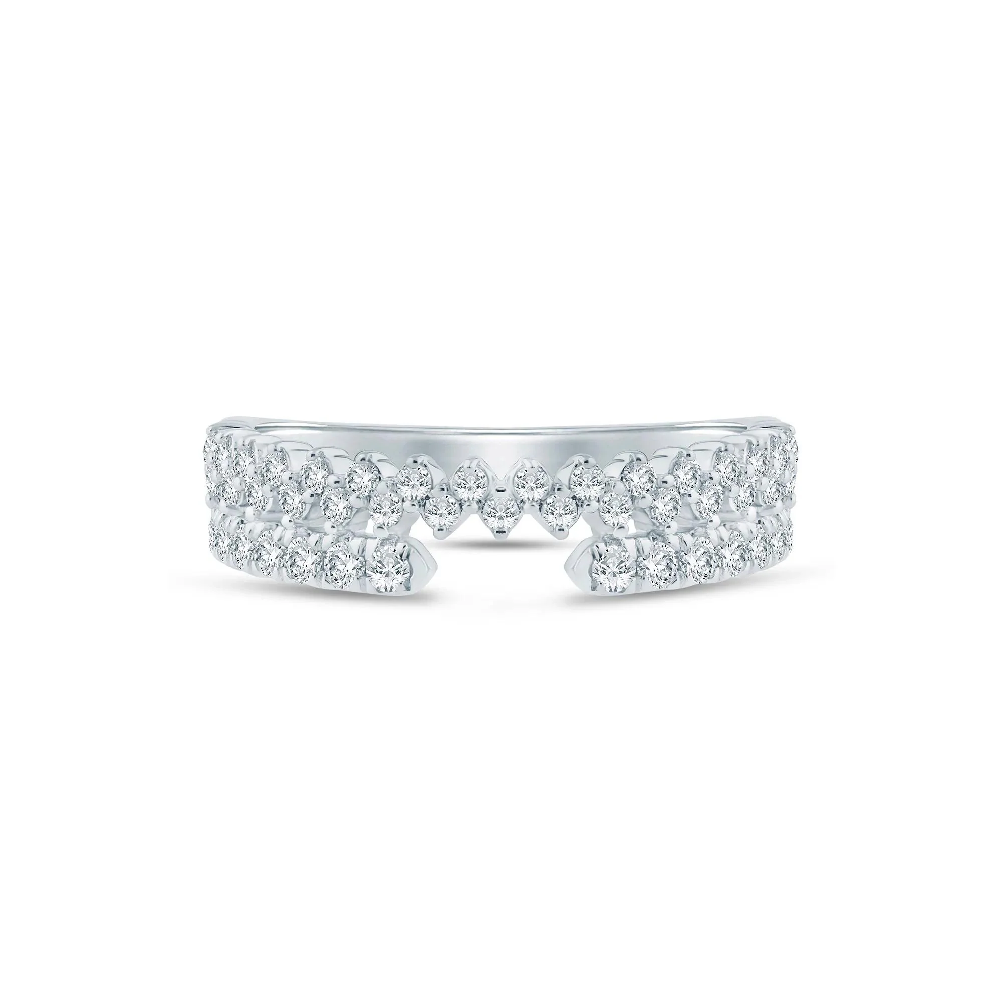 1/2 CT. Tw) Lab Grown Diamond Open Band Ring 14K White Gold ( Size 7.5 2mm