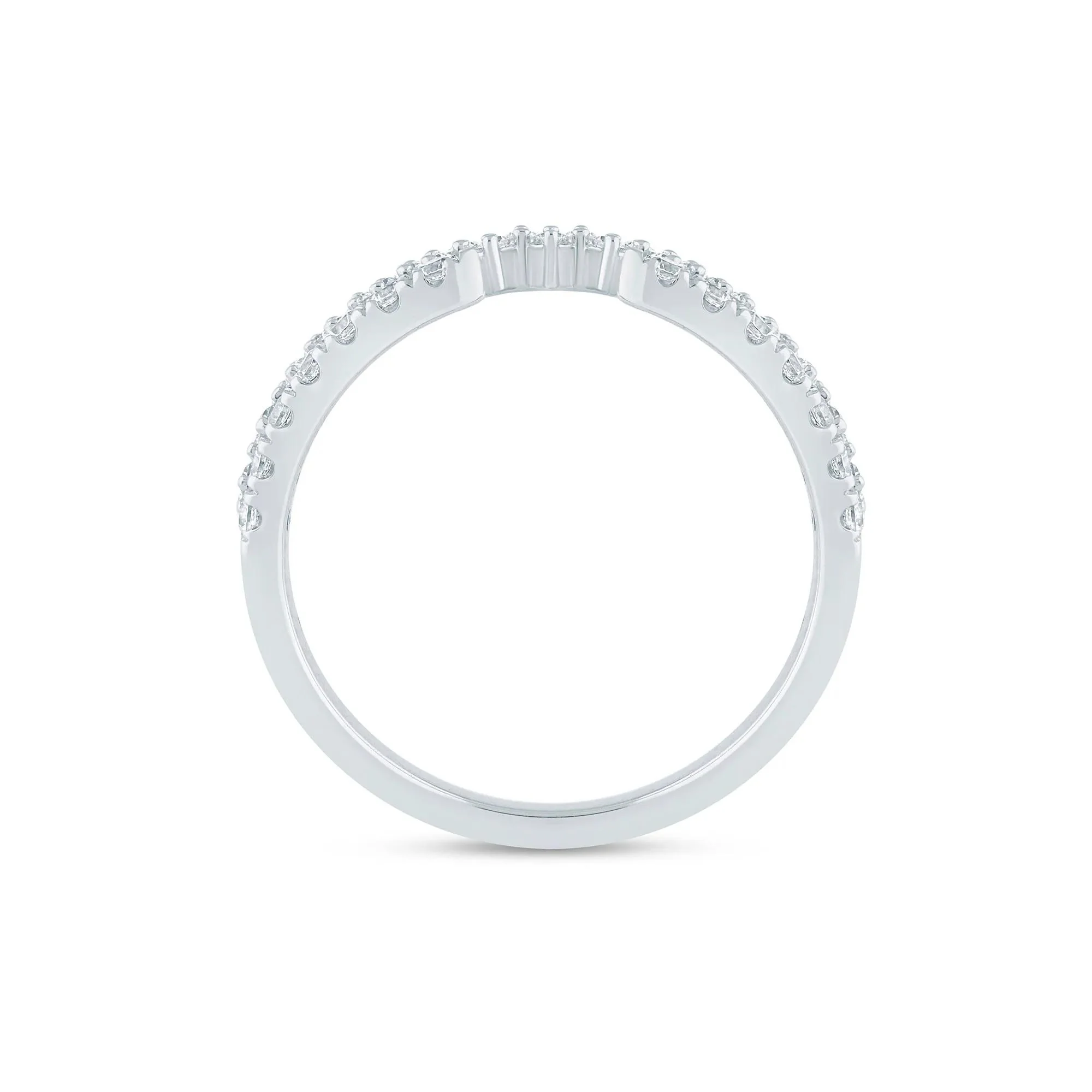 1/2 CT. Tw) Lab Grown Diamond Open Band Ring 14K White Gold ( Size 7.5 2mm - Image 2