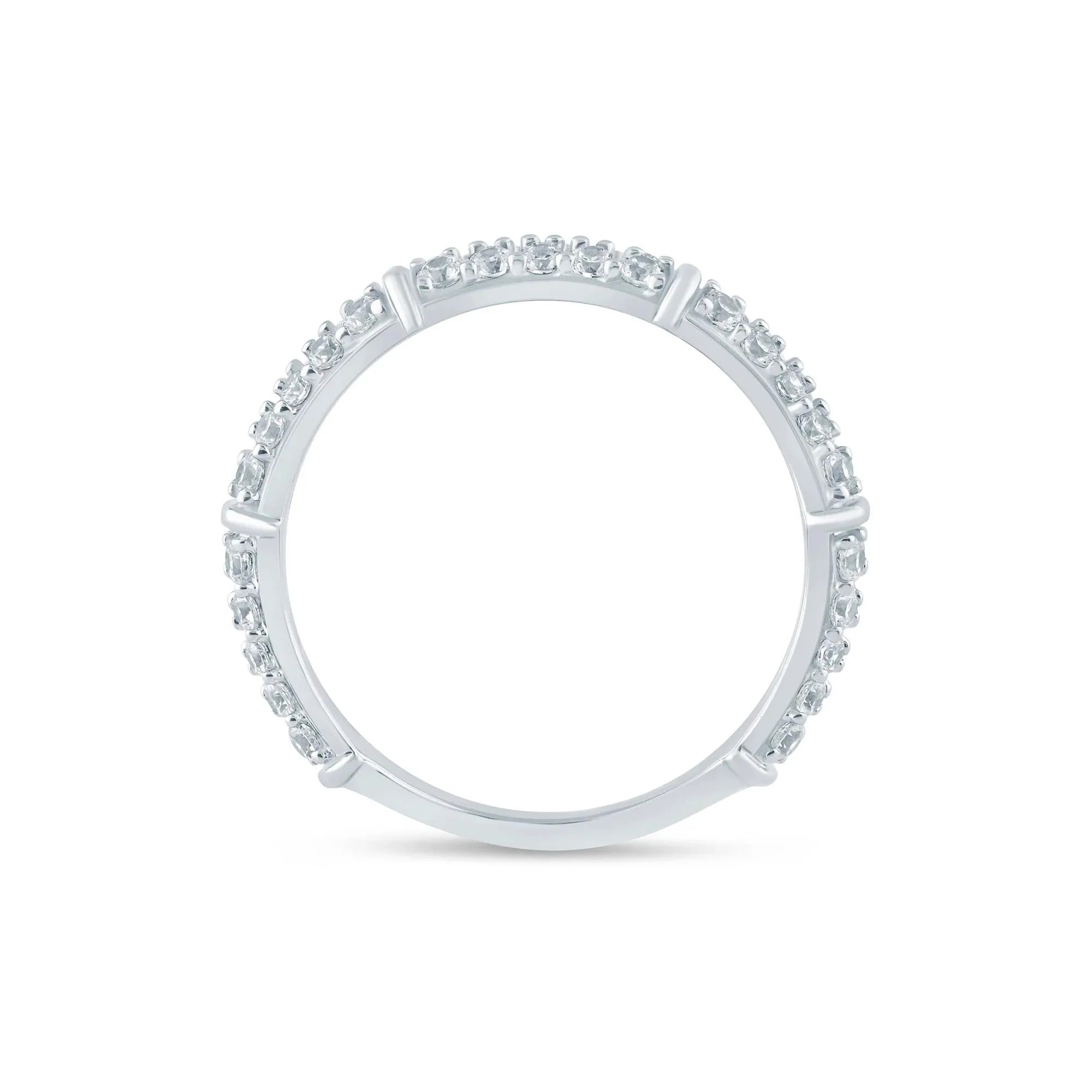 3/4 CT. Tw. Lab Grown Diamond Anniversary Band Ring 14K White Gold Size 8 2mm - Image 2