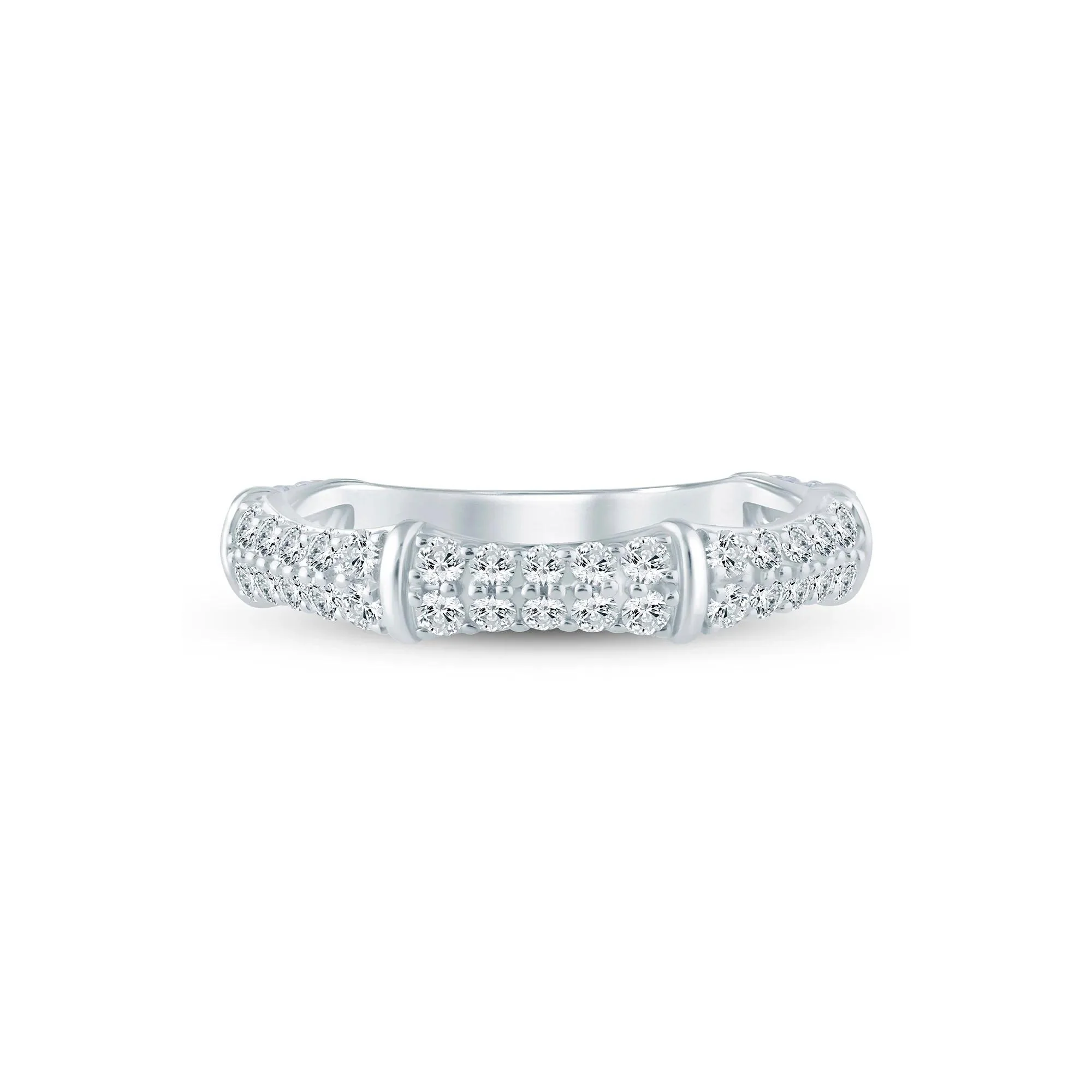 3/4 CT. Tw. Lab Grown Diamond Anniversary Band Ring 14K White Gold Size 8.5 2mm