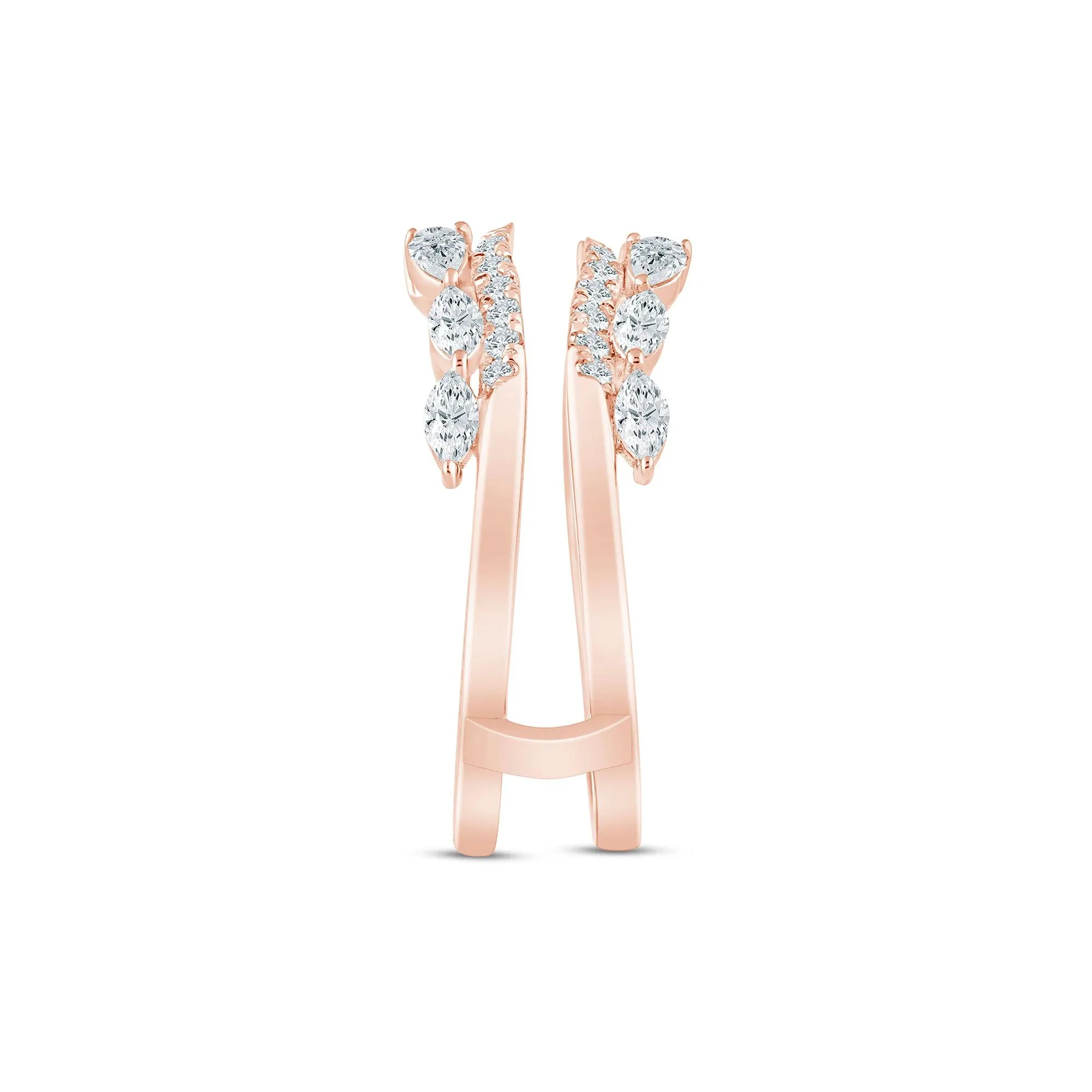 1/2 CT. Tw. Lab Grown Diamond Insert 14K Rose Gold Ring Size 5 2.5mm - Image 3