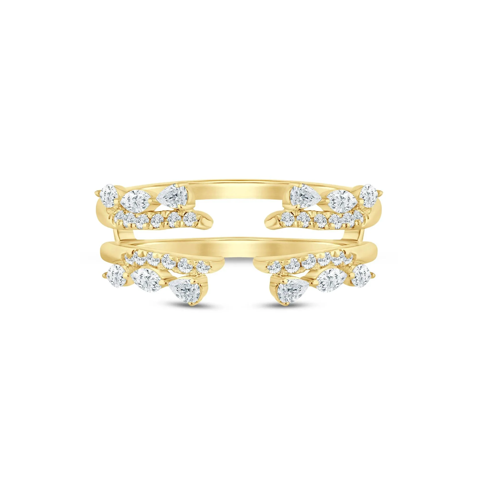 1/2 CT. Tw. Lab Grown Diamond Insert 14K Yellow Gold Ring Size 8 2.5mm