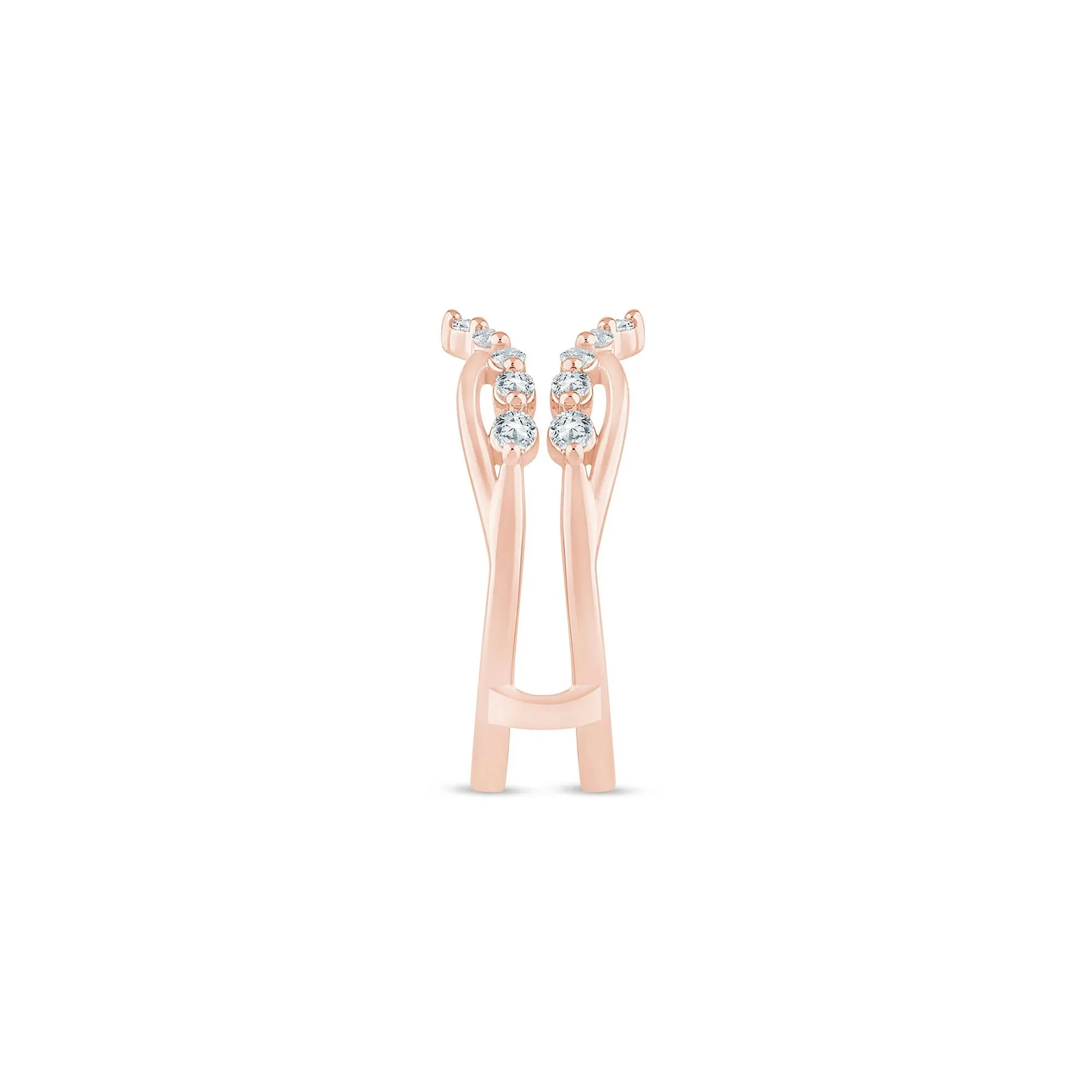 1/3 CT. Tw. Lab Grown Diamond Open Insert 14K Rose Gold Ring Size 8 1.5mm - Image 3