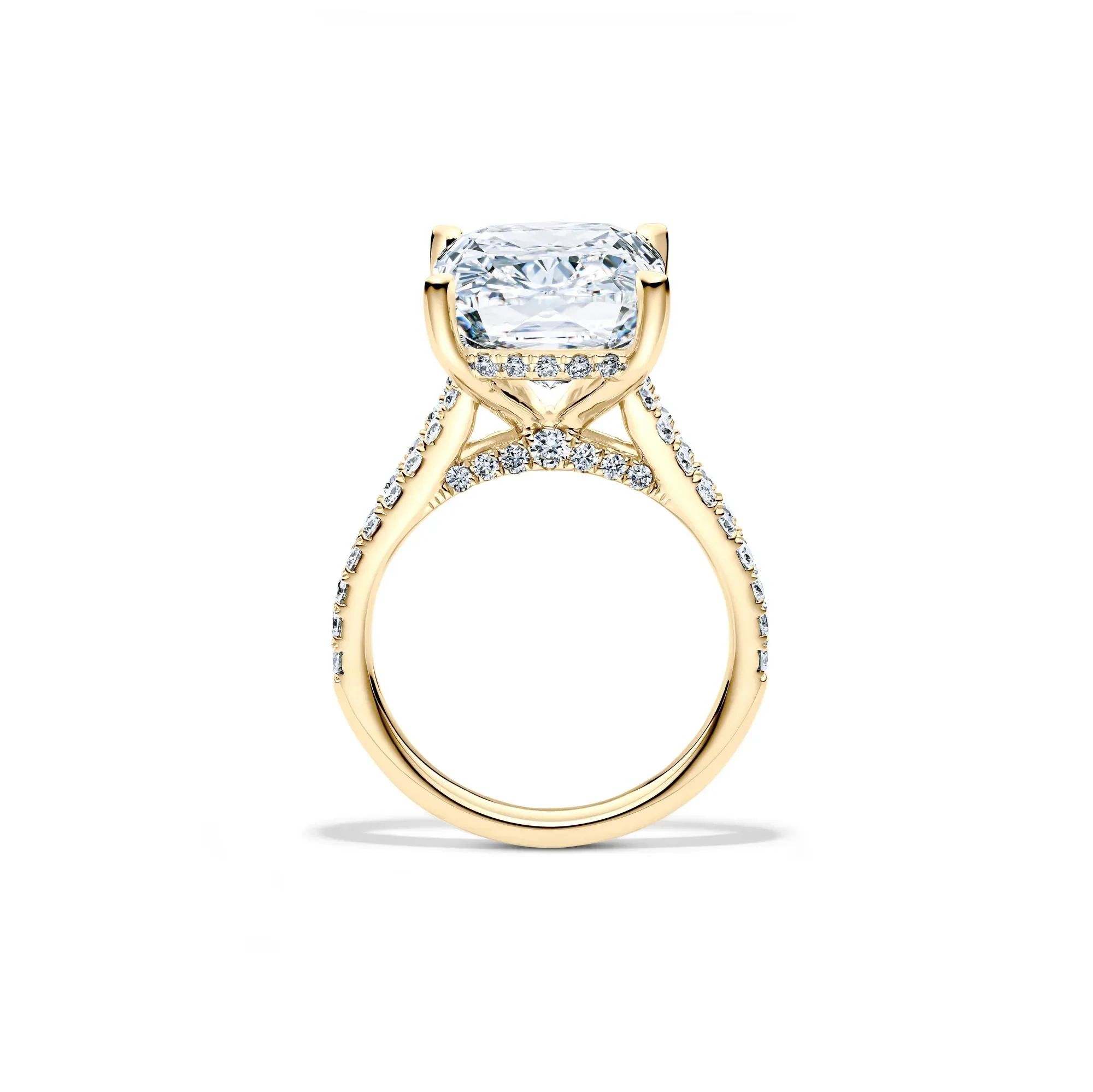 11 CT. Tw. Lab Grown Diamond Elongated Cushion-Cut Engagement Ring 14K Yellow Gold Size 5.5 1.5mm - Image 2
