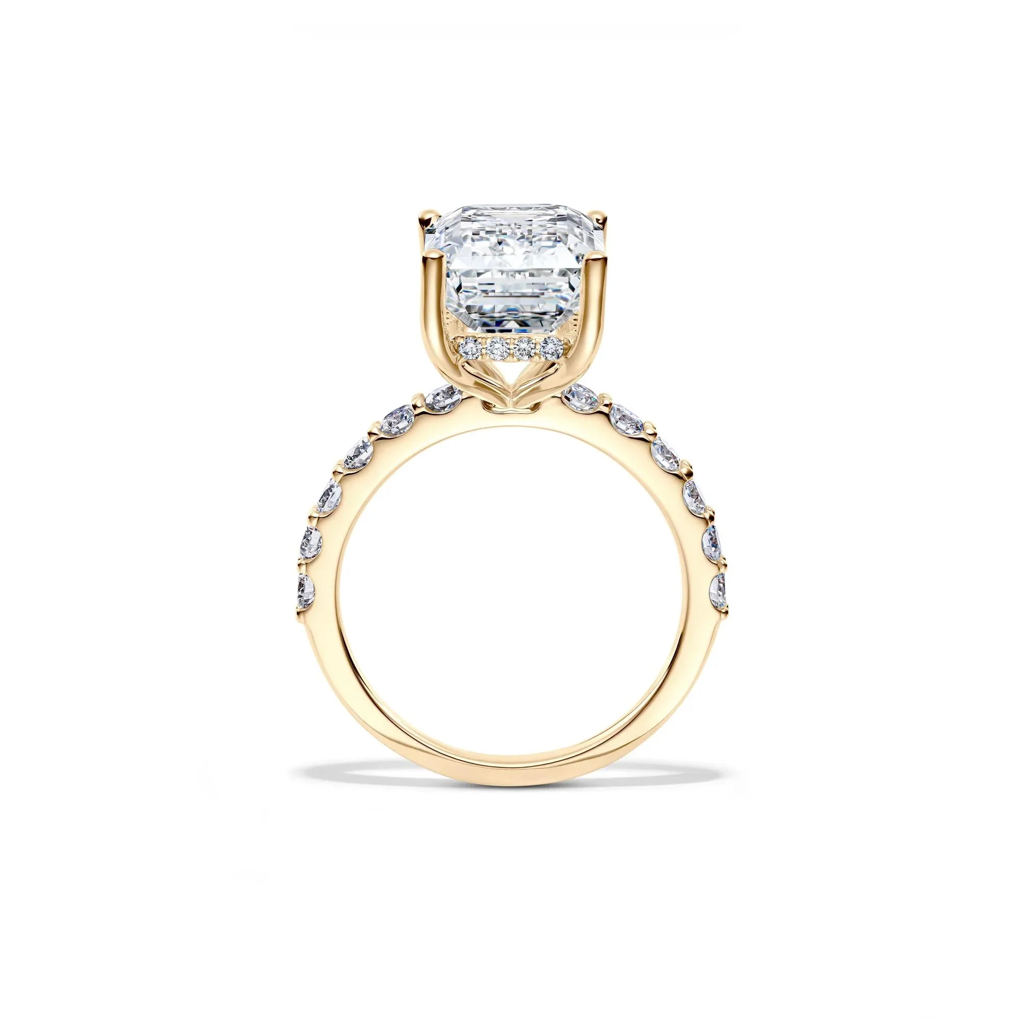 7 3/4 CT. Tw. Lab Grown Diamond Emerald-Cut Engagement Ring 14K Yellow Gold Size 8.5 12.5mm - Image 2