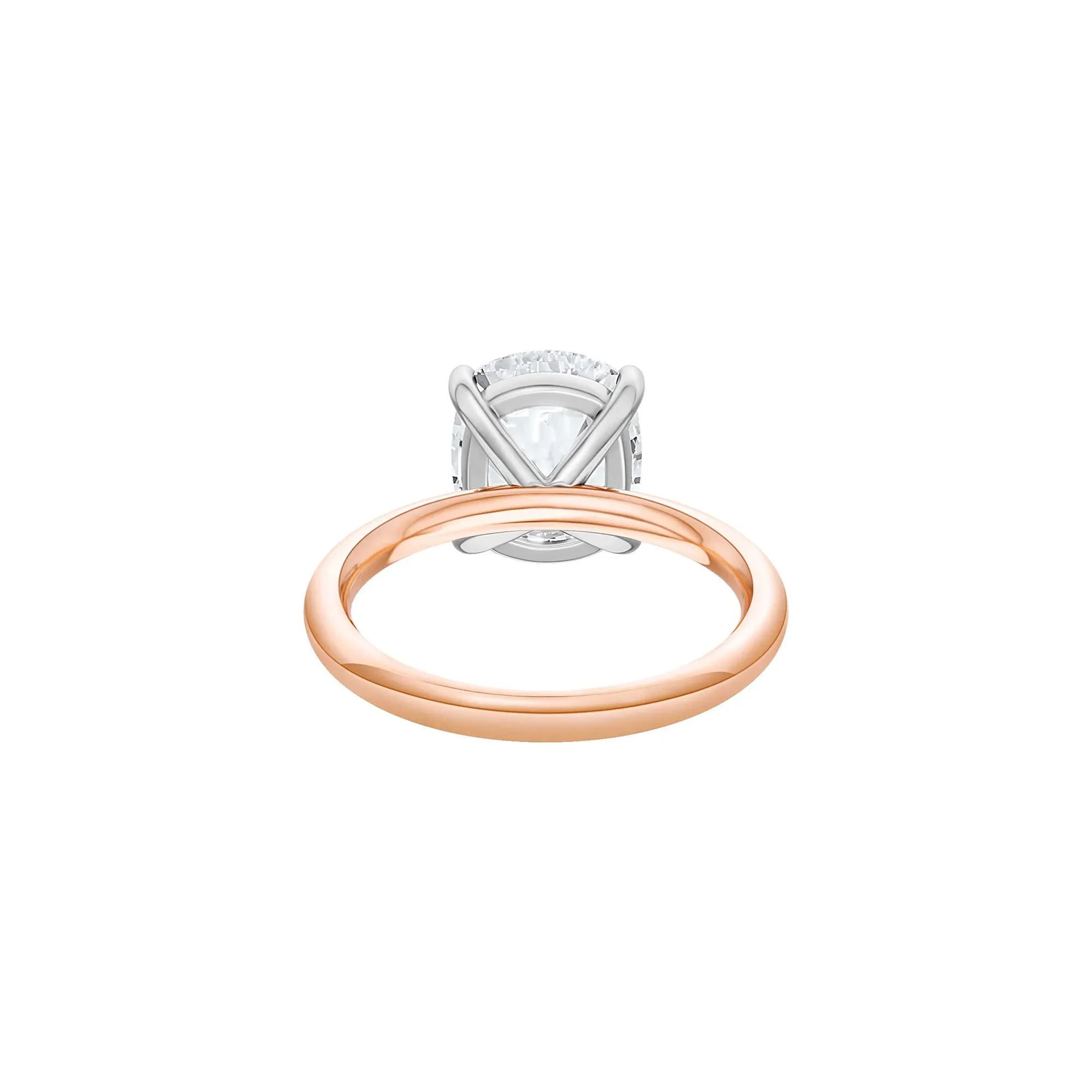 5 CT. Tw. Lab Grown Diamond Elongated Cushion-Cut Engagement Ring 14K Rose and White Gold Size 12 2mm - Image 4